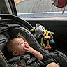 Adnan joined the competition — help win amazing prizes! baby, infant, child, car_seat, vehicle, sitting, lying_down, finger_sucking, curious, face, portrait, plush_toys, stuffed_animal, toy, rain, window, seat_belt, harness, indoor, cozy