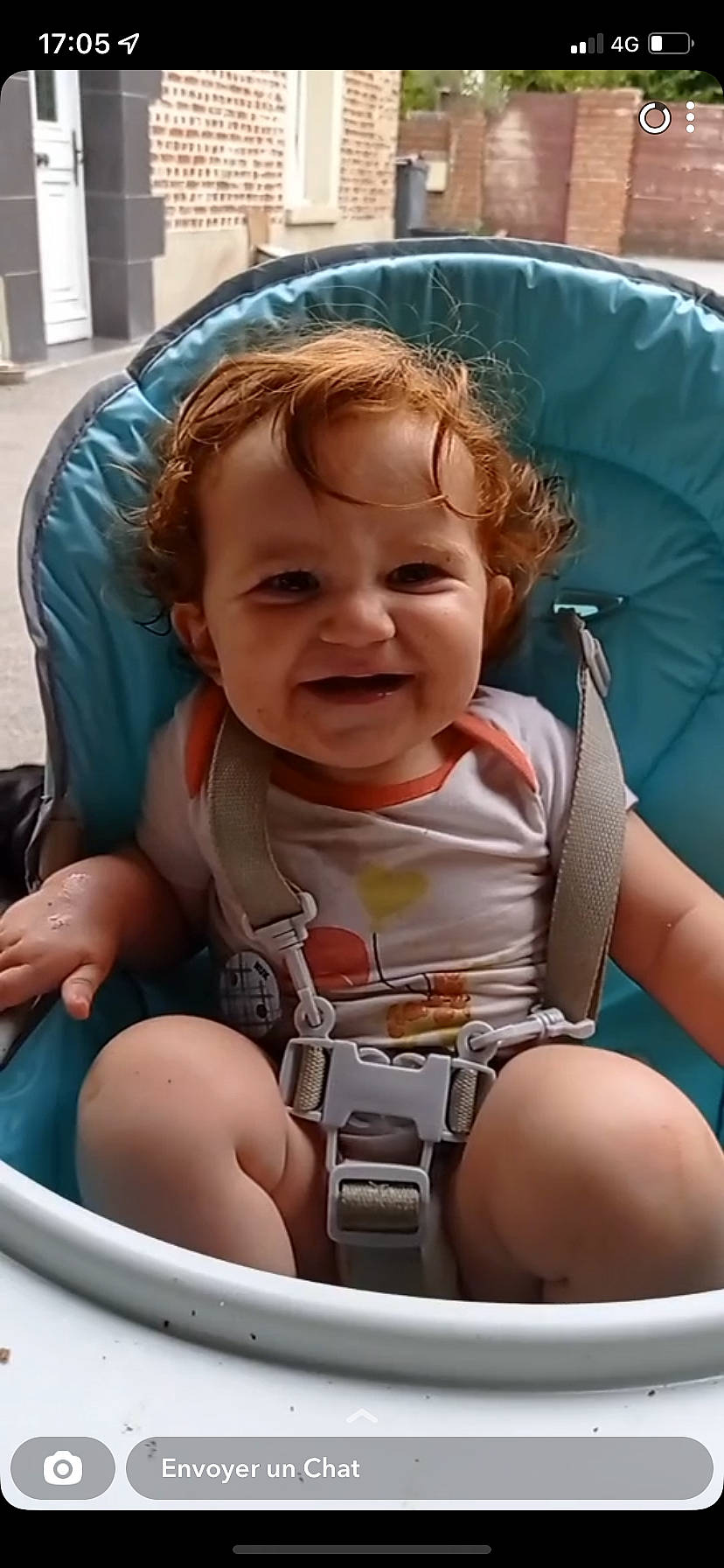 Beverly participe au concours pour gagner de l'argent avec cette photo : auto_part, baby, baby_products, baby_toddler_clothing, cheek, child, comfort, facial_expression, fun, happy, head, joy, mouth, person, photograph, sitting, skin, smile, thigh, toddler