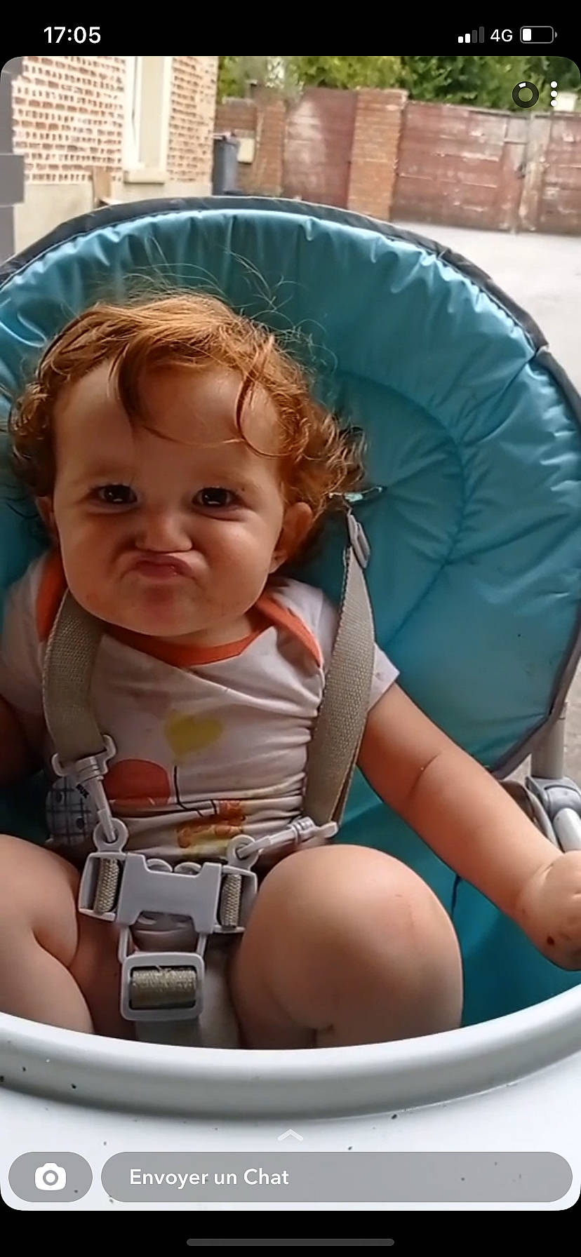 Beverly participe au concours pour gagner de l'argent avec cette photo : baby, baby_carriage, baby_products, baby_toddler_clothing, blue, cheek, child, comfort, eye, fun, human_leg, knee, leisure, mouth, person, product, recreation, sitting, skin, thigh