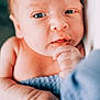 newborn, baby, infant, close_up, skin, hand, fingers, blanket, blue, expression, curious, portrait, child, soft, cute, tiny, wrapped, face, human, newborn_baby