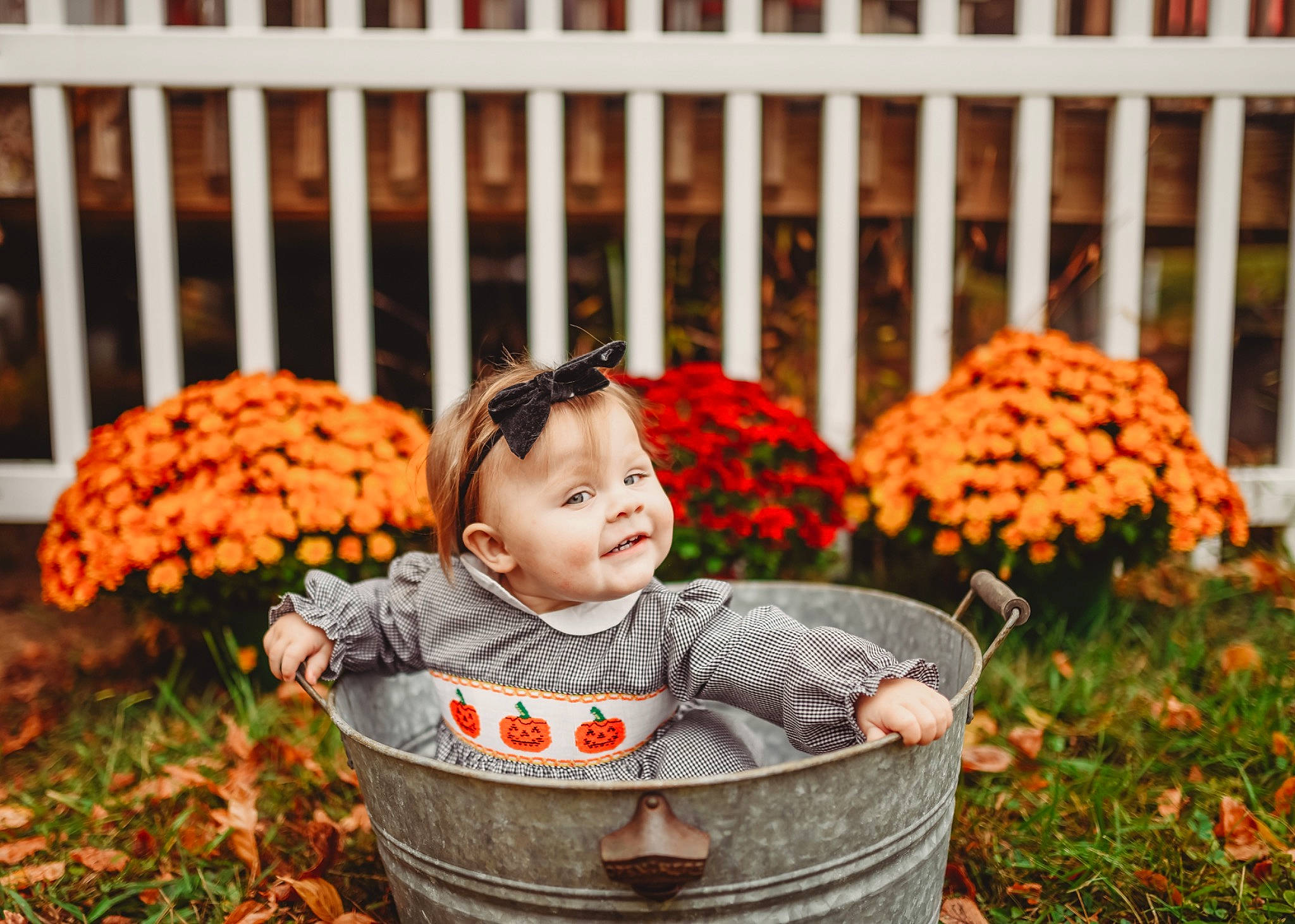 Remington joined the competition — help win amazing prizes! baby, baby_toddler_clothing, botany, child, eye, fence, flower, flowerpot, garden, grass, groundcover, happy, lawn, leisure, orange, people_in_nature, person, photograph, plant, sitting
