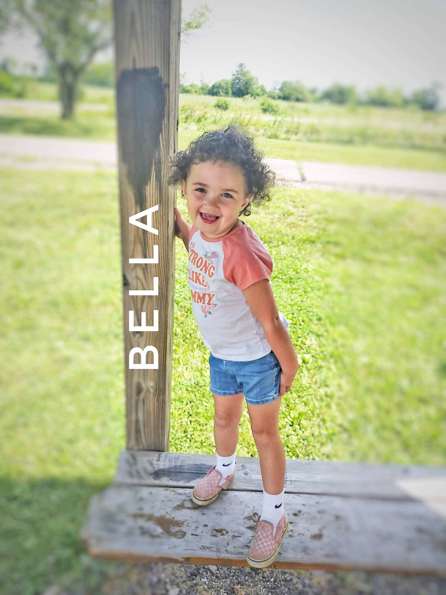 Annabella joined the competition — help win amazing prizes! child, electric_blue, eye, fun, grass, happy, human_leg, joy, landscape, leisure, people_in_nature, person, plant, recreation, shorts, smile, summer, t_shirt, toddler, tree