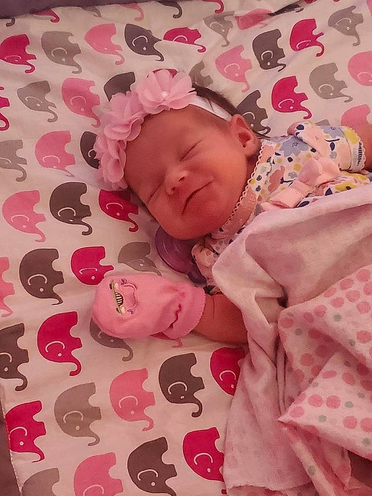 Brinleigh joined the competition — help win amazing prizes! baby, baby_sleeping, baby_toddler_clothing, cheek, child, comfort, face, facial_expression, happy, head, linens, lip, magenta, mammal, mouth, person, pink, skin, sleeve, textile