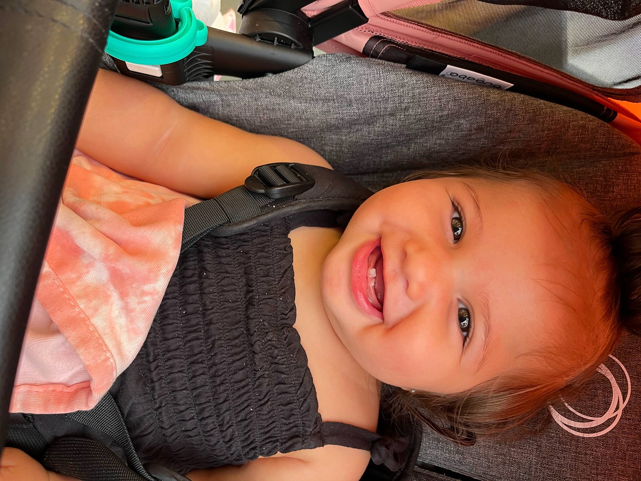 Dakota joined the competition — help win amazing prizes! auto_part, black_hair, child, comfort, cool, eyelash, face, flash_photography, fun, happy, hat, human_leg, joy, lip, mouth, person, skin, smile, thigh, toddler