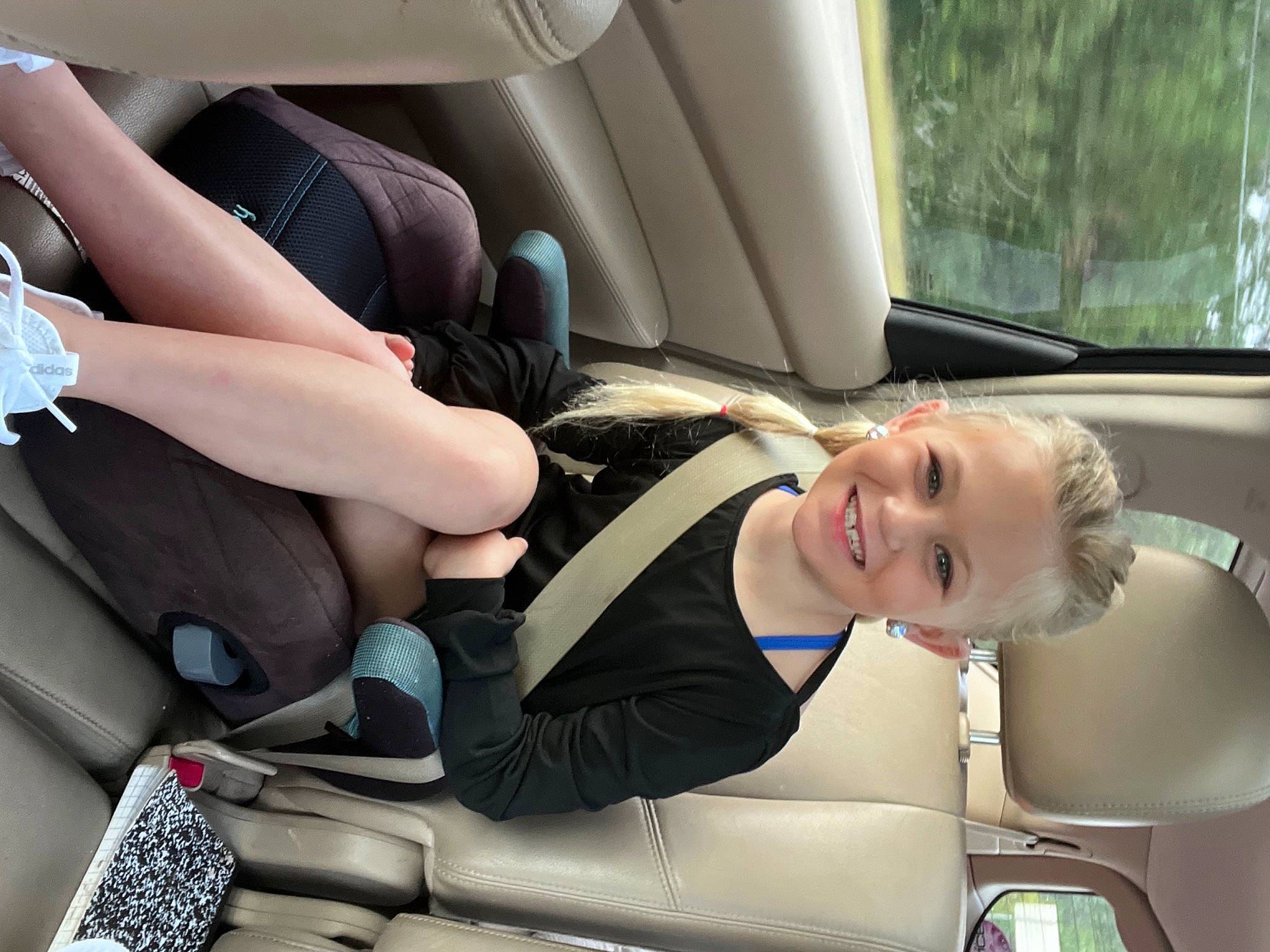 Kinley is registered to the contest to win money with this photo: auto_part, automotive_design, automotive_exterior, car, car_seat, car_seat_cover, comfort, family_car, head_restraint, human_leg, joy, luxury_vehicle, motor_vehicle, person, personal_luxury_car, seat_belt, smile, steering_part, steering_wheel, vehicle