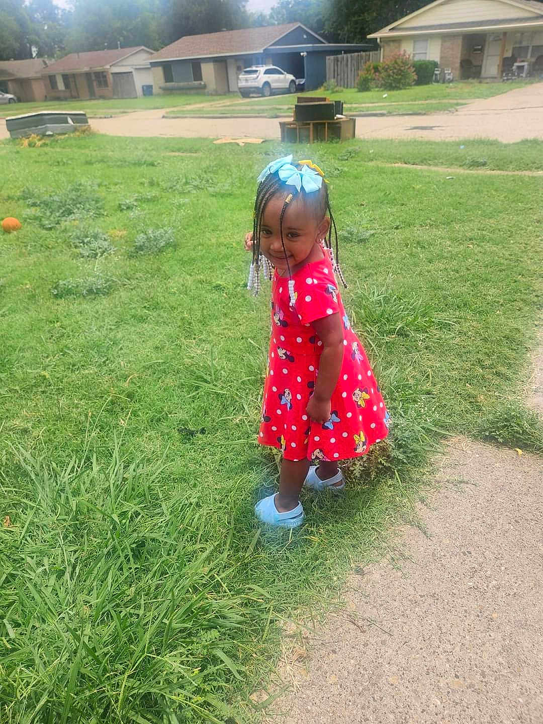 Miracle is registered to the contest to win money with this photo: architecture, backyard, building, child, clothing, dress, face, grass, head, lawn, nature, outdoors, park, person, photography, plant, portrait, shelter, summer, yard