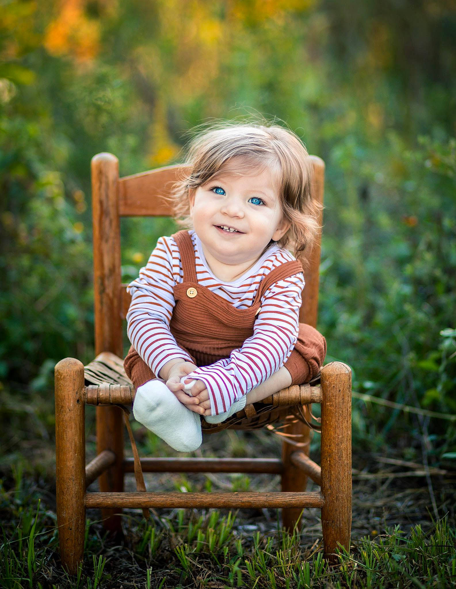 Crimson joined the competition — help win amazing prizes! baby_toddler_clothing, blond, botany, chair, dress, flash_photography, fun, grass, happy, joy, leaf, leisure, people_in_nature, person, plant, sitting, skin, smile, sunlight, toddler