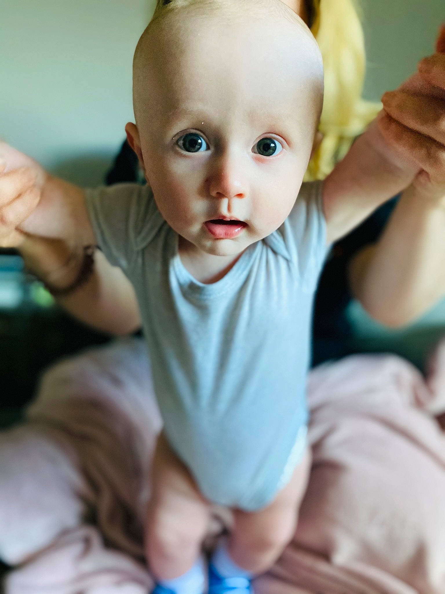 Benjamin joined the competition — help win amazing prizes! arm, baby_toddler_clothing, blue, cheek, comfort, eye, finger, gesture, hand, head, human_body, iris, joint, lip, muscle, neck, nose, person, skin, sleeve