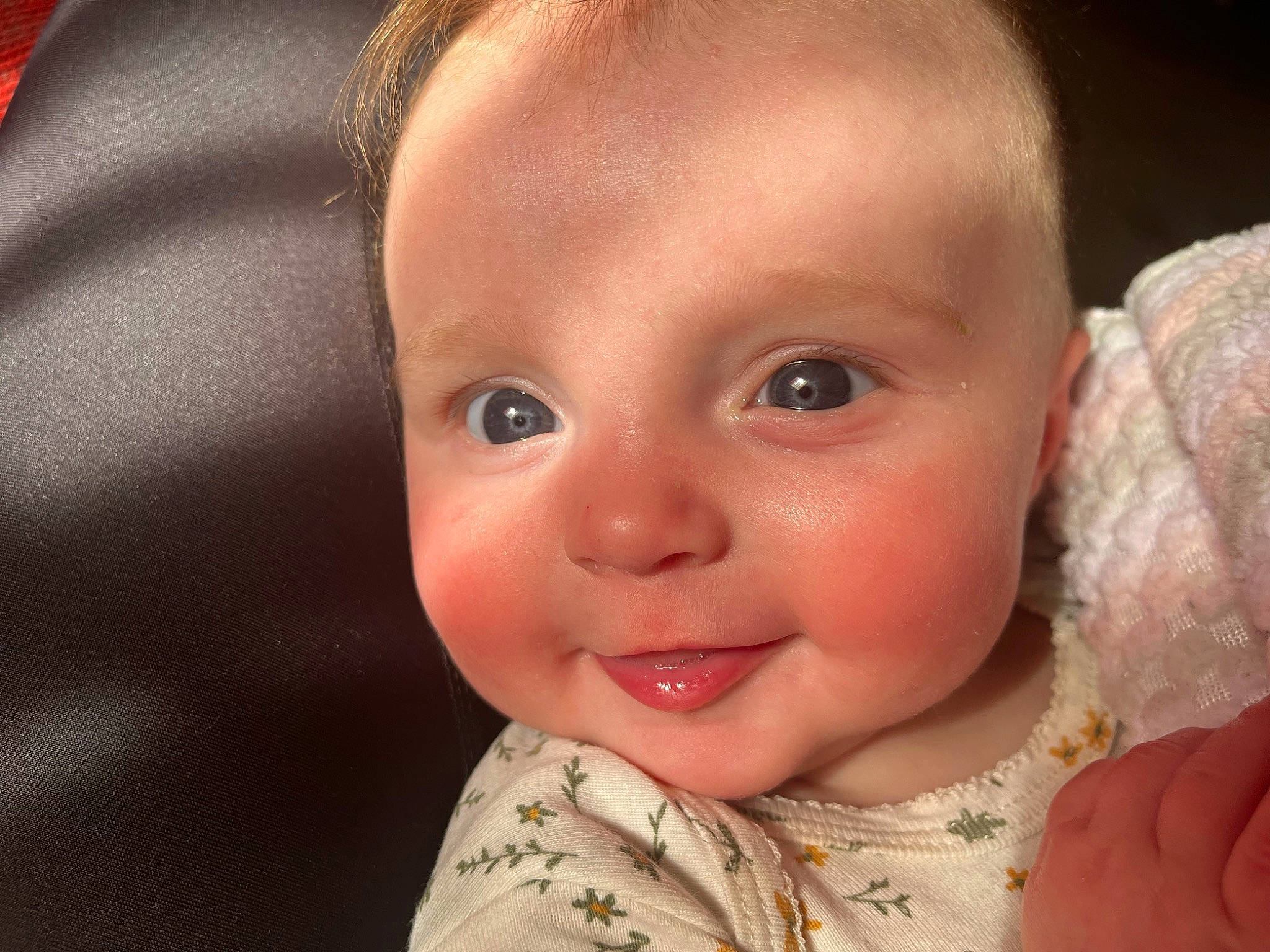 Lakelynn is registered to the contest to win money with this photo: baby, baby_toddler_clothing, cheek, child, chin, close_up, ear, eyebrow, eyelash, face, gesture, happy, iris, lip, mouth, nose, person, skin, sleeve, smile