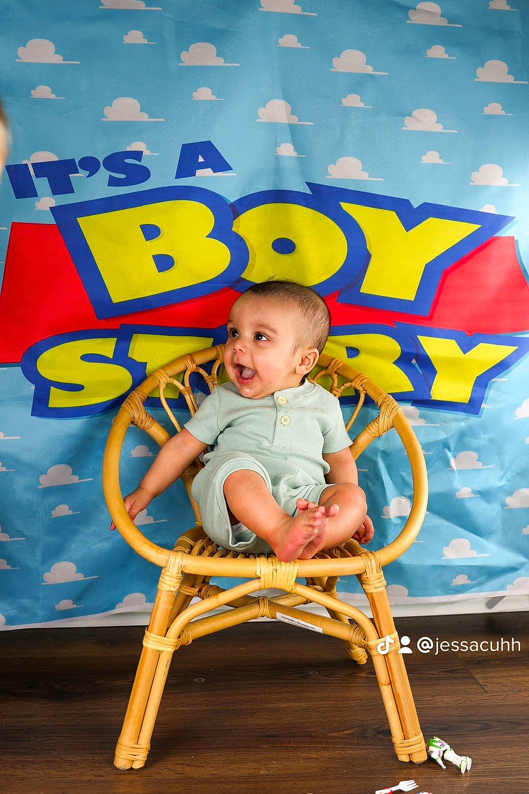 Kai joined the competition — help win amazing prizes! baby, baby_products, baby_toddler_clothing, chair, child, comfort, electric_blue, folding_chair, fun, happy, leisure, person, play, recreation, sitting, t_shirt, toddler, vacation, visual_arts, wheel