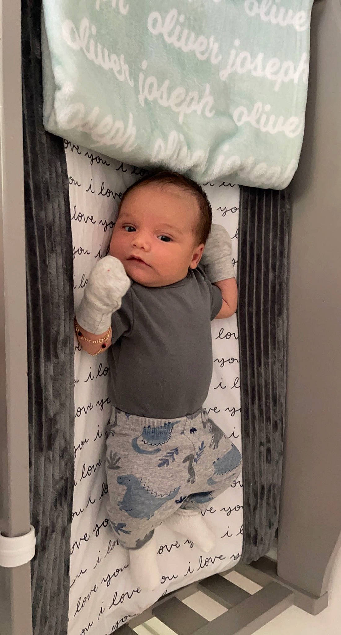 Oliver joined the competition — help win amazing prizes! abdomen, baby, baby_products, baby_safety, baby_sleeping, baby_toddler_clothing, child, comfort, cradle, face, happy, infant_bed, linens, pattern, person, room, sleeve, t_shirt, textile, toddler