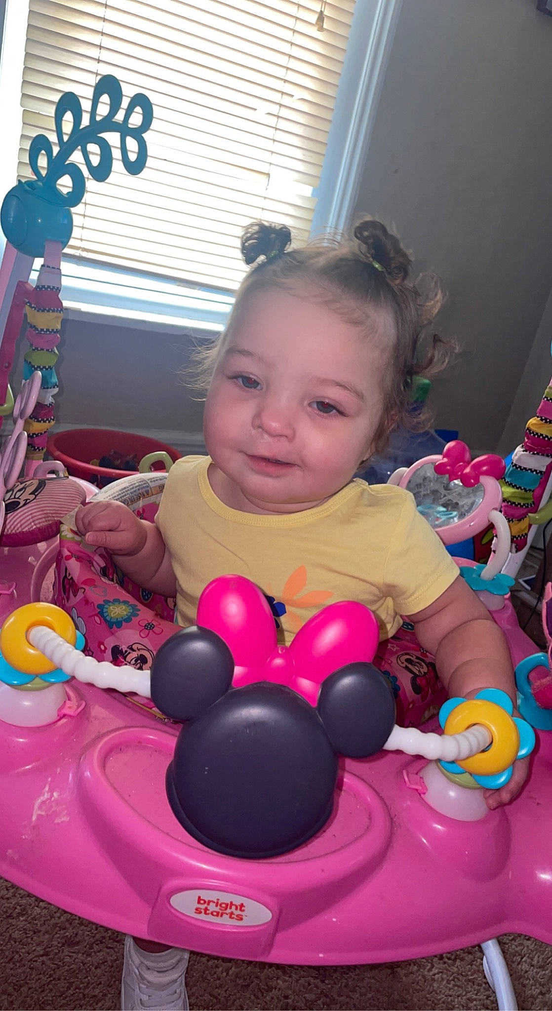 Ailani is registered to the contest to win money with this photo: baby, baby_playing_with_toys, baby_toddler_clothing, balloon, cheek, facial_expression, fun, hairstyle, happy, head, human_body, iris, leisure, organ, party_supply, person, pink, product, skin, toddler