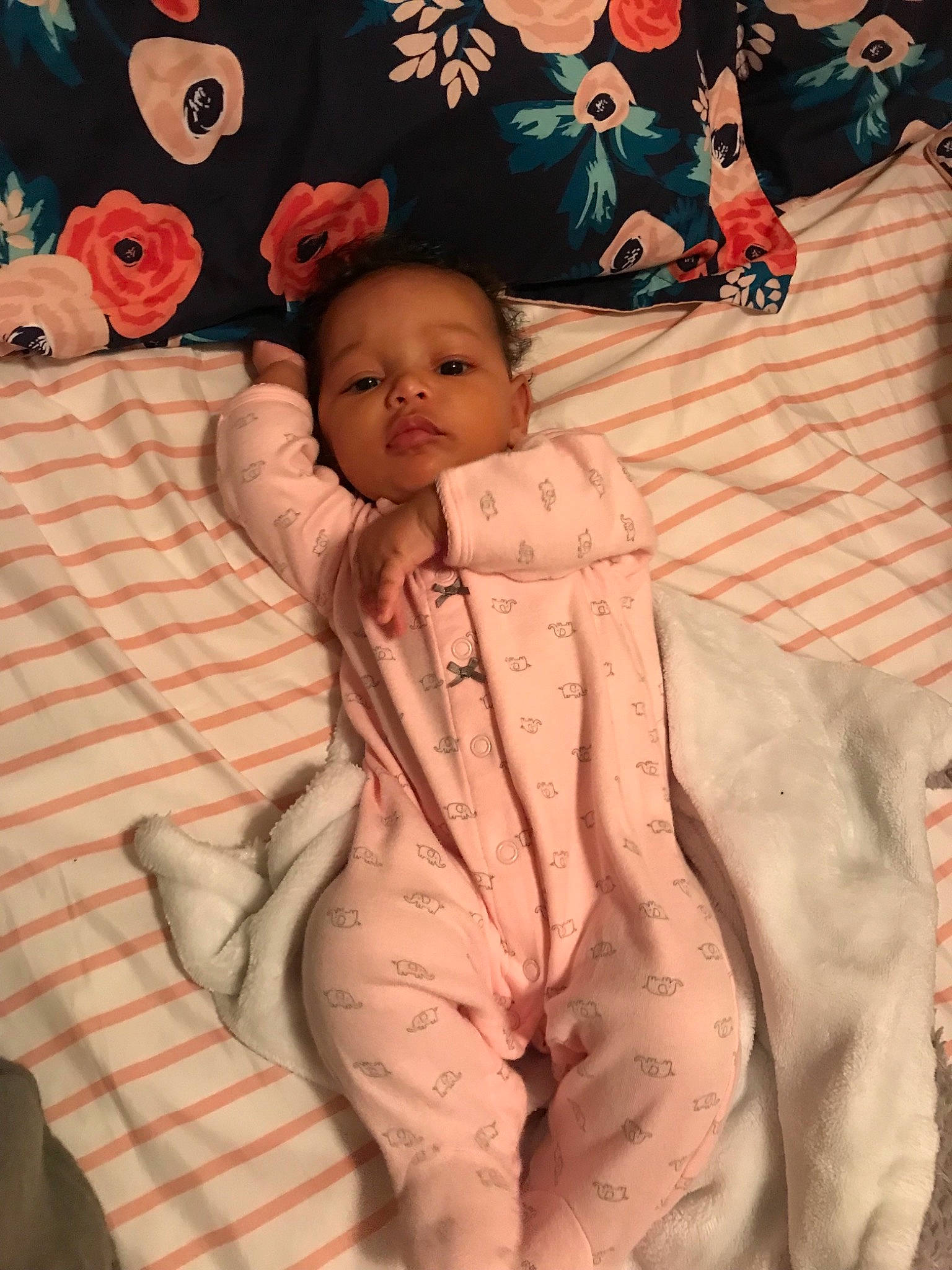 Amaiah is registered to the contest to win money with this photo: baby, bedtime, cheek, child, linens, person, pink, skin, textile, toddler