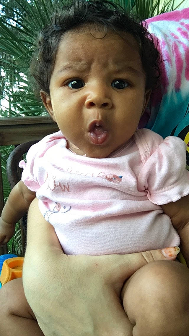 Cambree joined the competition — help win amazing prizes! baby_toddler_clothing, black, cheek, chin, eye, eyebrow, eyelash, face, facial_expression, finger, hair, hairstyle, happy, iris, lip, mouth, nose, person, pink, skin