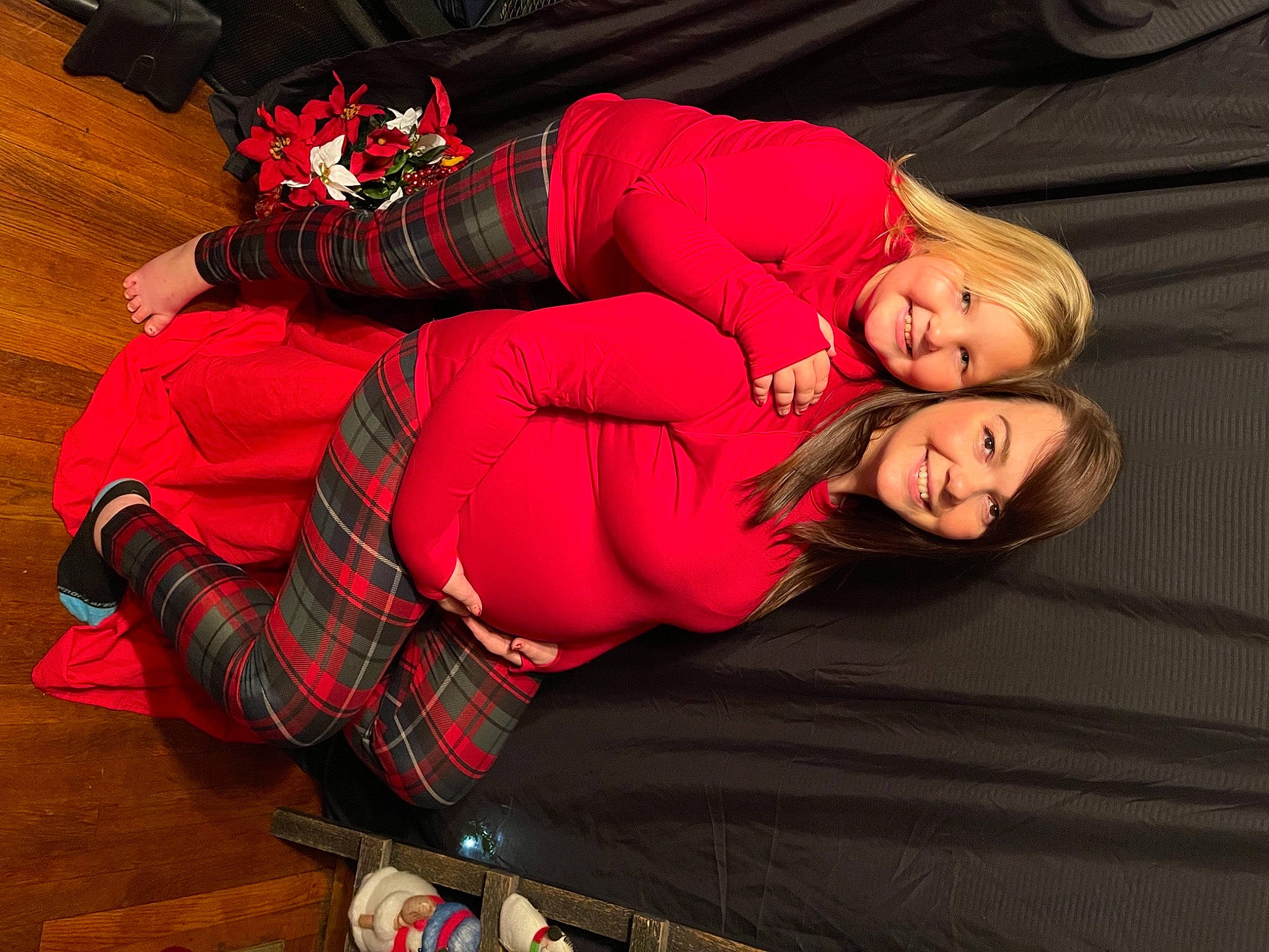 Brooklynn joined the competition — help win amazing prizes! comfort, costume, flooring, hardwood, joy, laminate_flooring, mouth, pattern, person, photo_shoot, plaid, portrait_photography, red, sock, tartan, wood_flooring