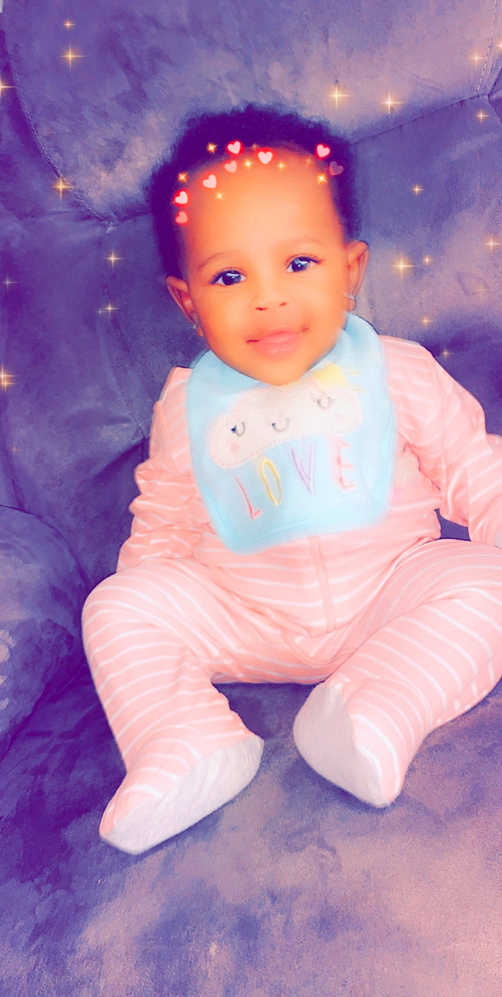 Kataleya is registered to the contest to win money with this photo: baby, cheek, child, person, pink, sitting, skin, sky, smile, toddler