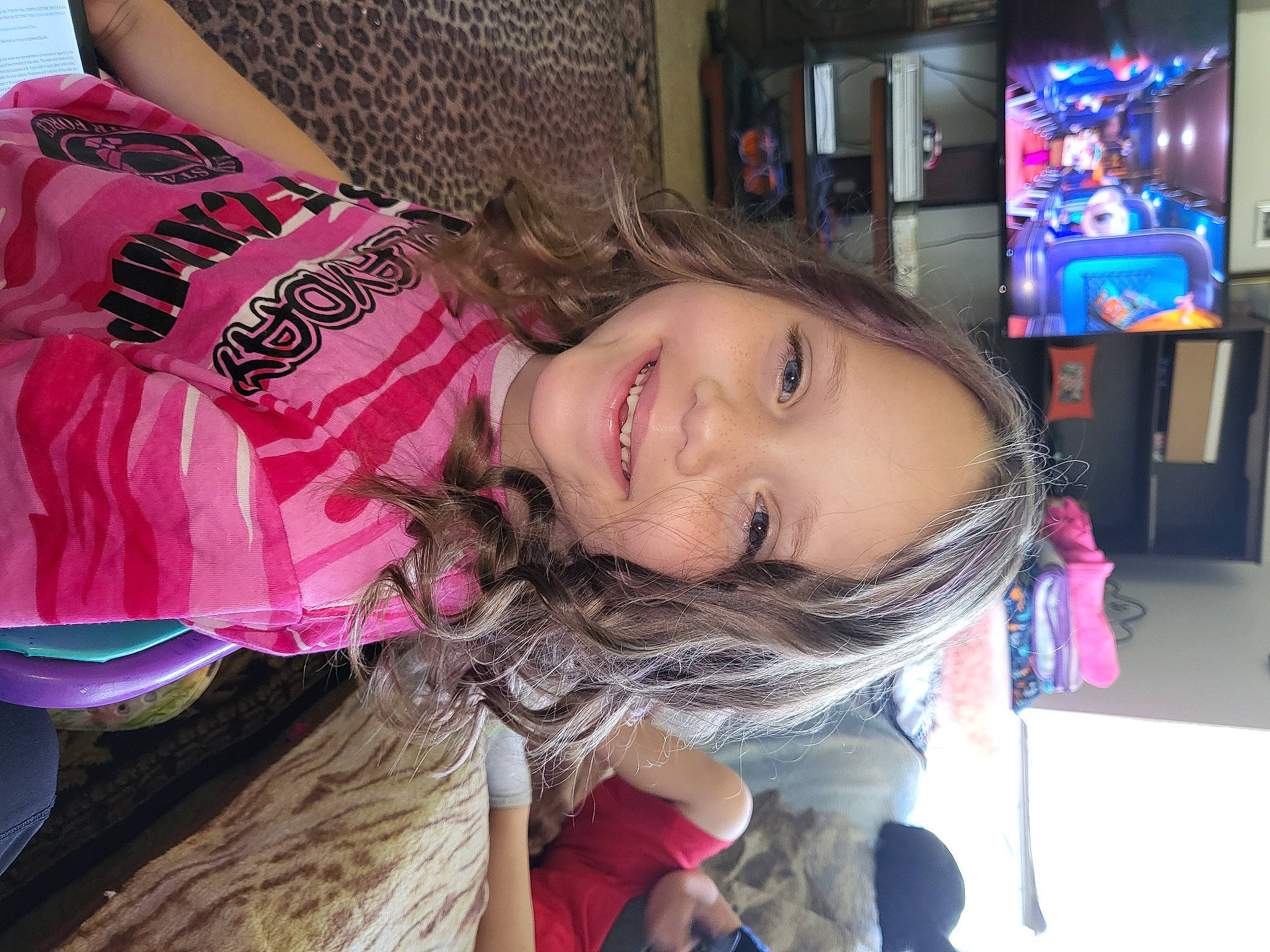 Darian joined the competition — help win amazing prizes! black_hair, brown_hair, cheek, child, display_device, eyelash, fun, hair_coloring, happy, joy, leisure, lip, long_hair, magenta, mouth, neck, nose, person, pink, skin