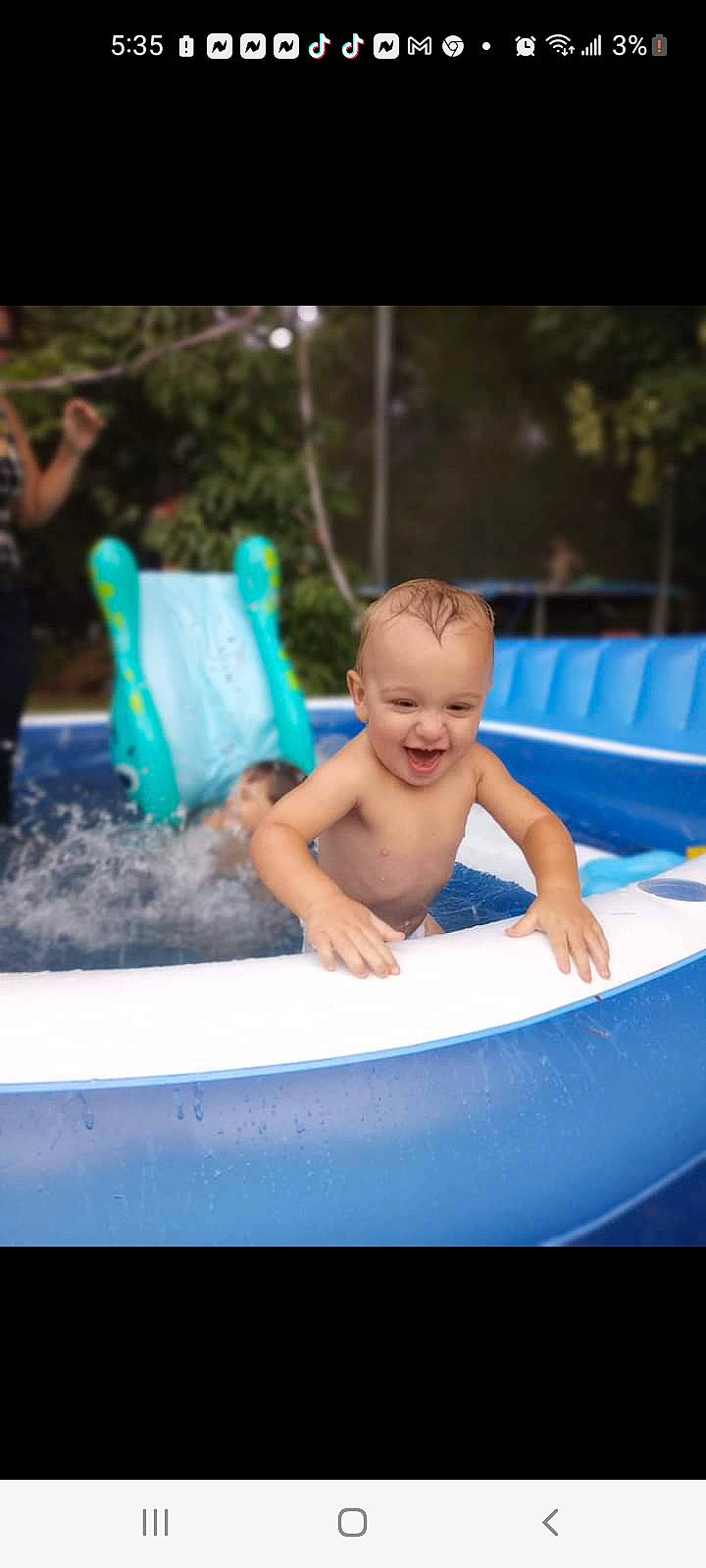 Rayden is registered to the contest to win money with this photo: baby, baby_bathing, baby_products, barechested, bathing, child, event, fun, games, happy, inflatable, leisure, person, play, recreation, sitting, smile, swimming_pool, toddler, vacation