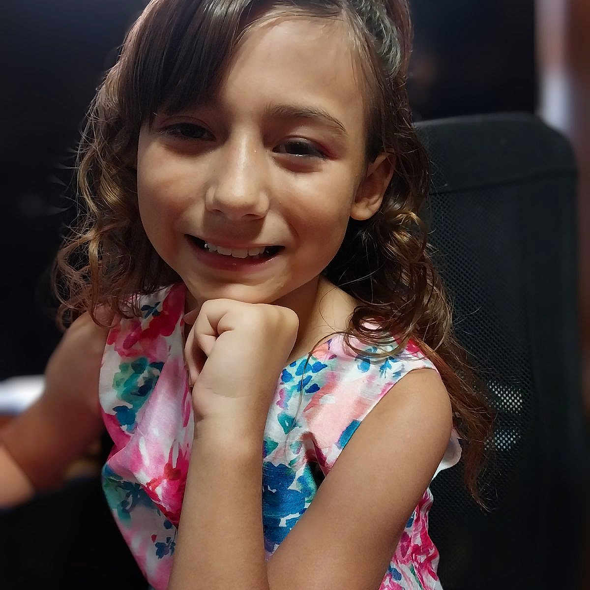 Sharlette is registered to the contest to win money with this photo: accessories, blouse, bodypart, child, clothing, dimples, dress, earring, face, female, girl, happy, head, laughing, mouth, person, photography, portrait, smile, teeth