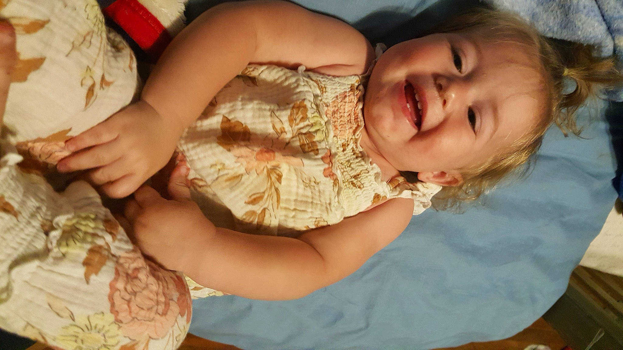 Penelope joined the competition — help win amazing prizes! abdomen, arm, baby, baby_toddler_clothing, chest, comfort, dress, elbow, finger, fun, gesture, hand, happy, human_body, person, skin, sleeve, smile, thigh, toddler