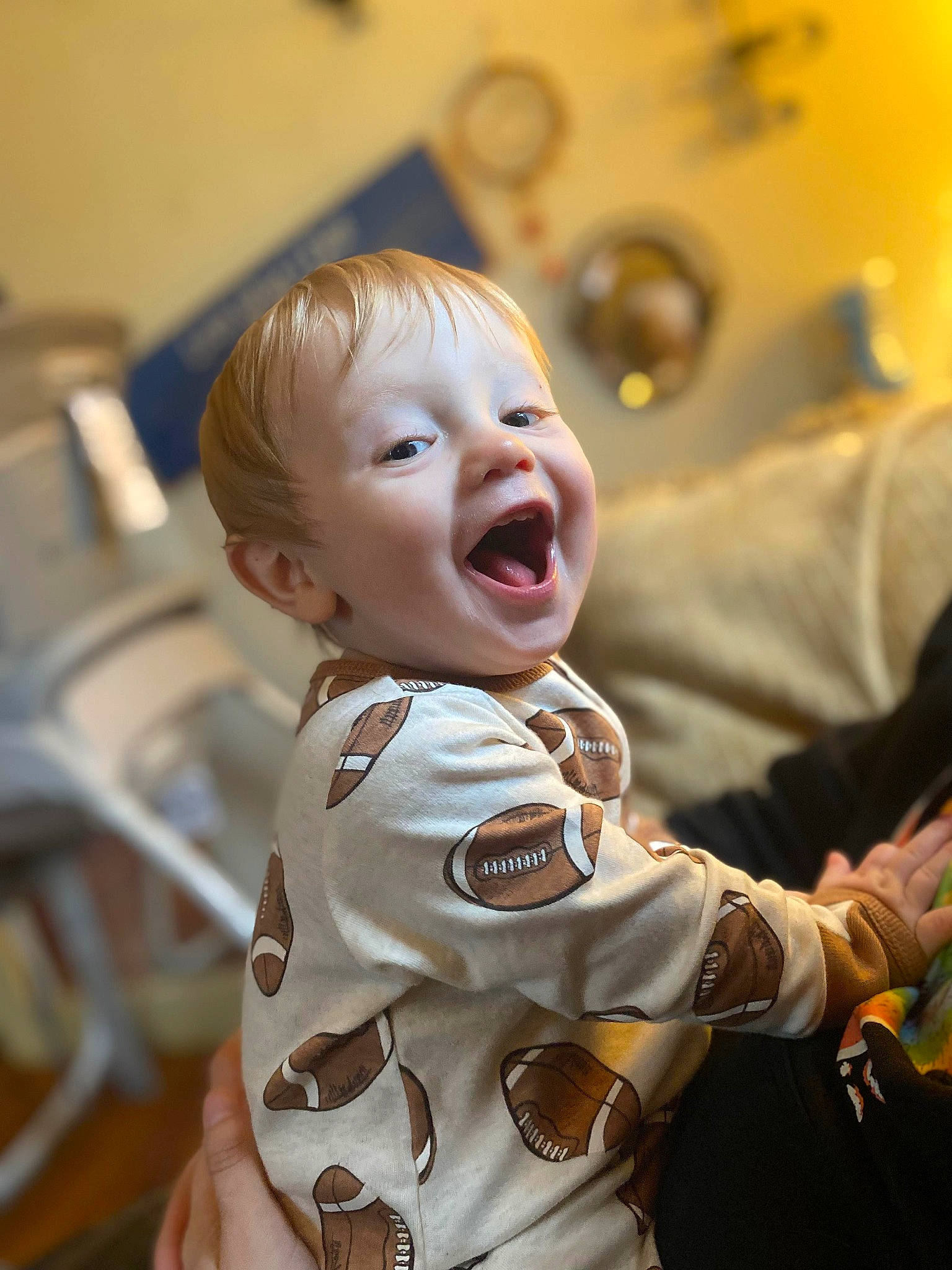 Elisha joined the competition — help win amazing prizes! baby, blond, cheek, child, comfort, event, eye, face, fun, happy, head, iris, laugh, mouth, person, room, sitting, sleeve, smile, toddler