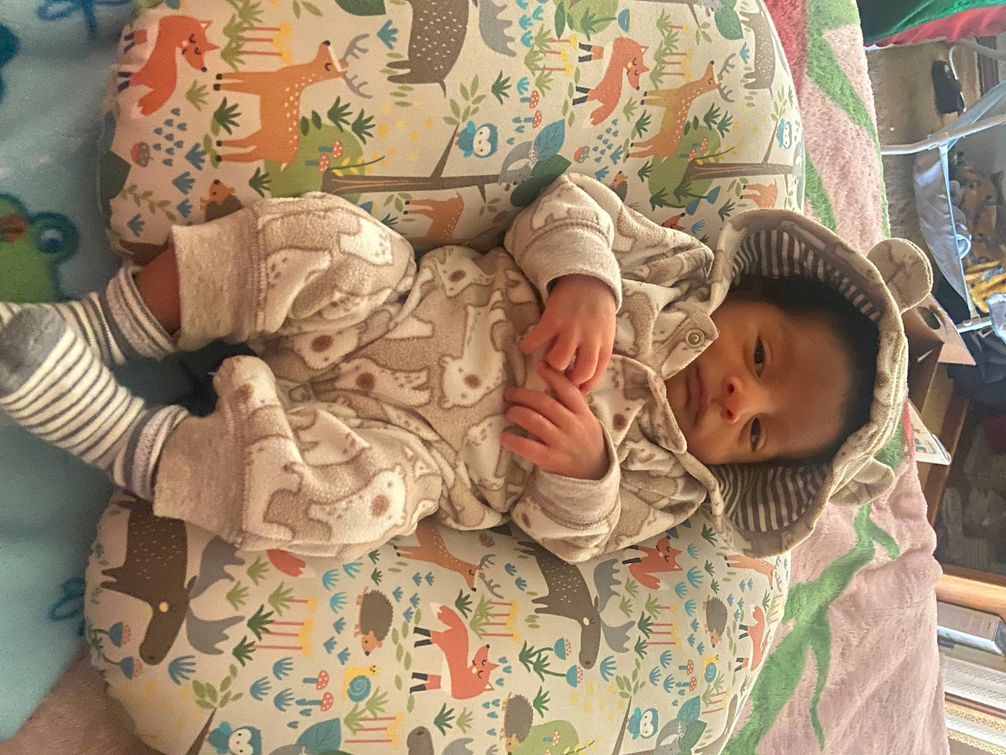 Juan joined the competition — help win amazing prizes! baby, baby_products, baby_safety, baby_sleeping, baby_toddler_clothing, bedding, bedtime, cheek, child, comfort, headgear, human_body, infant_bed, linens, military_camouflage, pattern, person, room, sleeve, textile