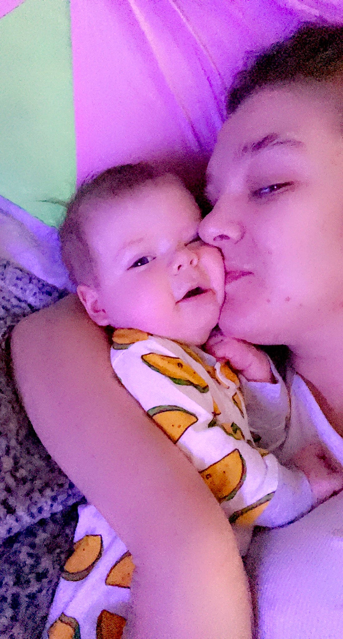 Roselyn is registered to the contest to win money with this photo: arm, cheek, facial_expression, finger, gesture, hand, happy, human_body, iris, kiss, lip, mouth, nail, neck, nose, organ, people_in_nature, person, purple, skin