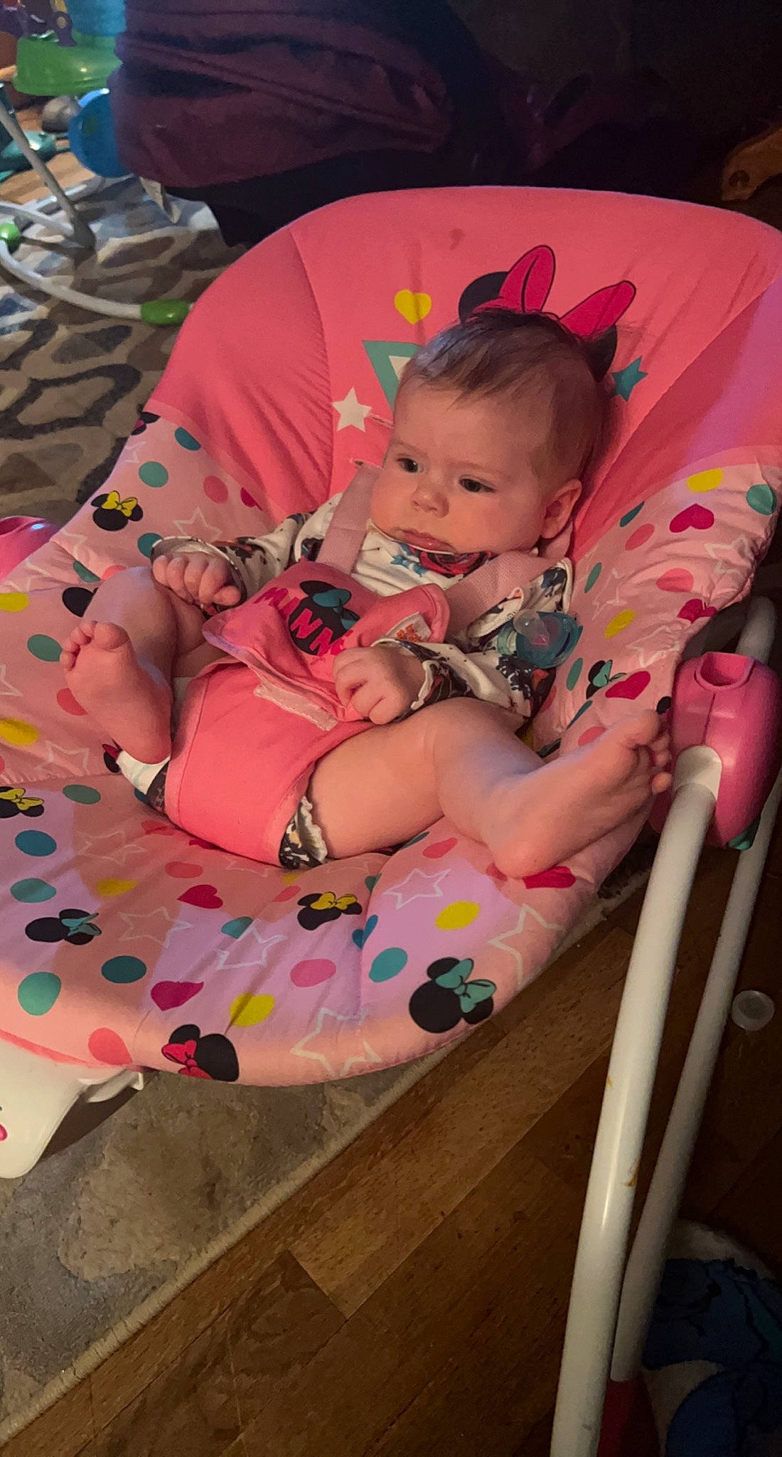 Roselyn is registered to the contest to win money with this photo: baby, baby_carriage, baby_products, baby_toddler_clothing, chair, comfort, finger, fun, grass, hand, head, infant_bed, lap, leisure, magenta, pattern, person, pink, play, sitting