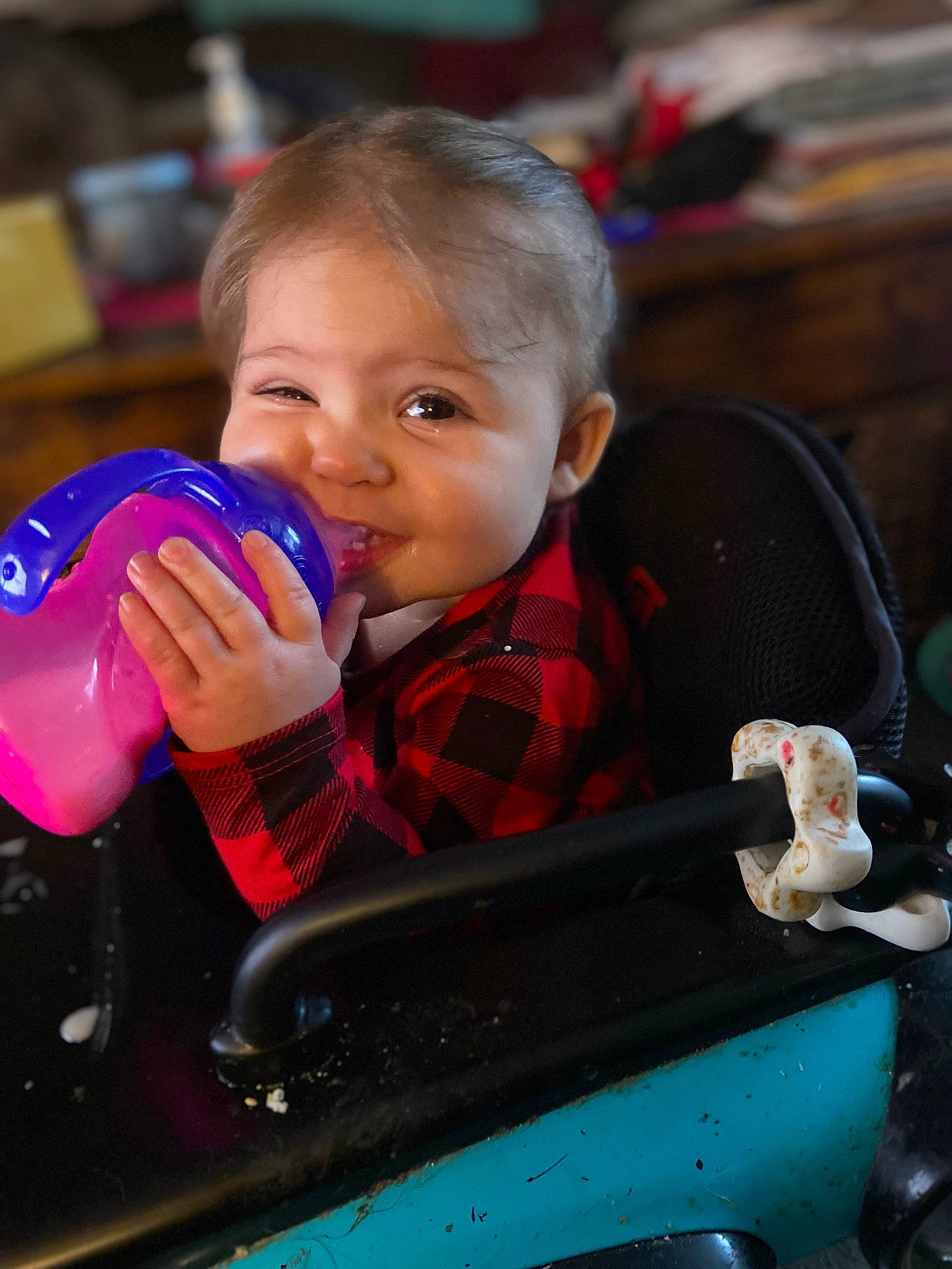 Vivian is registered to the contest to win money with this photo: arm, baby, baby_products, blue, child, fun, hair, hand, happy, head, human_body, leisure, person, plastic, play, recreation, sitting, skin, smile, toddler