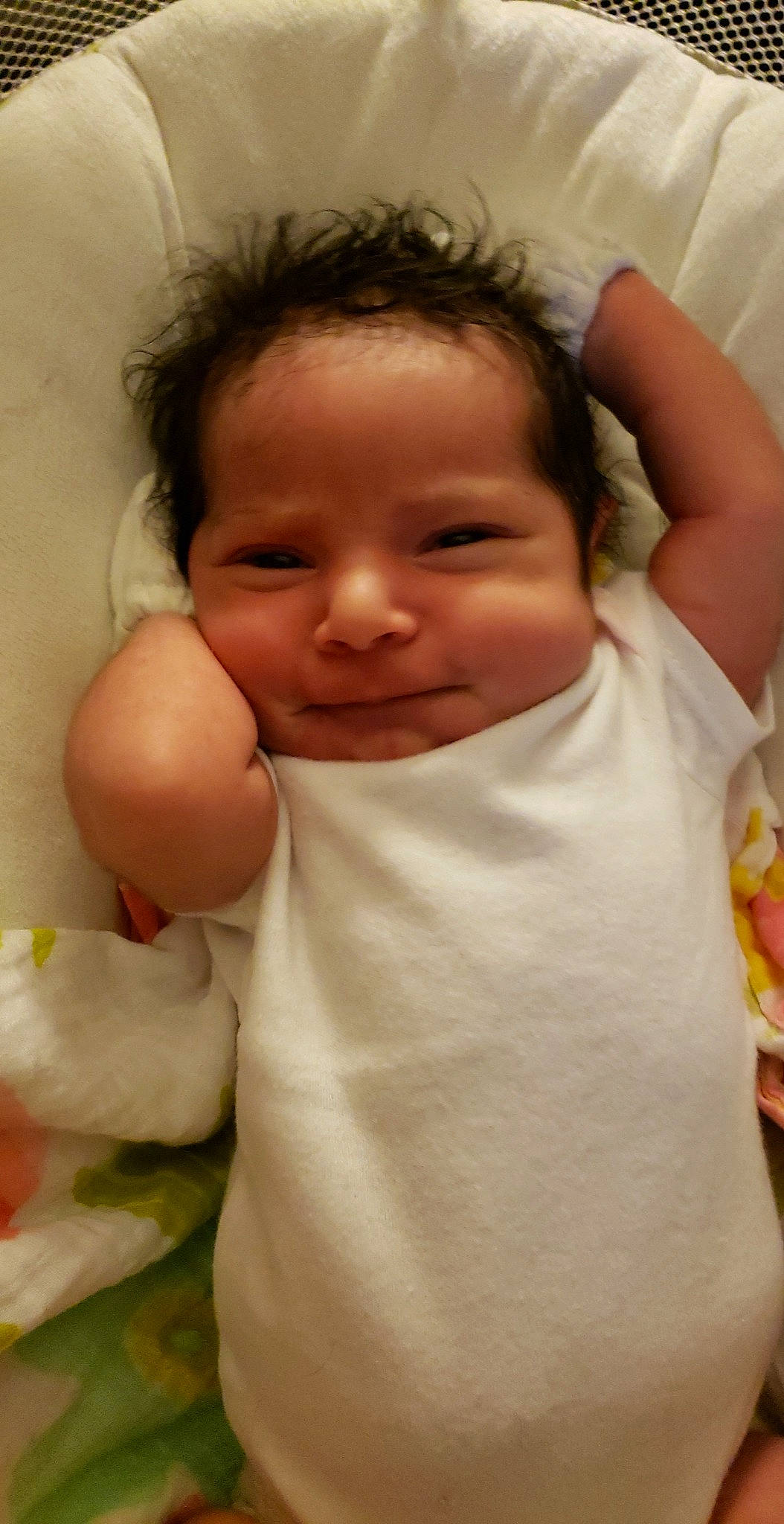 Elia joined the competition — help win amazing prizes! baby, cheek, child, chin, ear, eye, face, facial_expression, finger, gesture, head, lip, mouth, nose, person, skin, smile, thumb, toddler