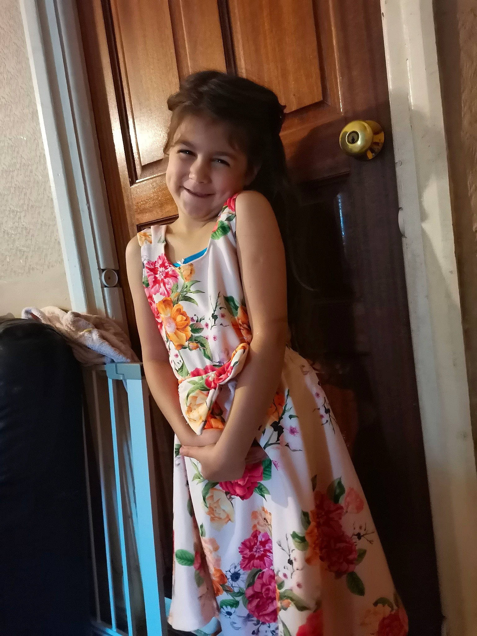 Amelia-rose joined the competition — help win amazing prizes! child, child_model, dress, joy, pattern, person, plant, shoulder, skin, smile, summer, textile, toddler, vacation