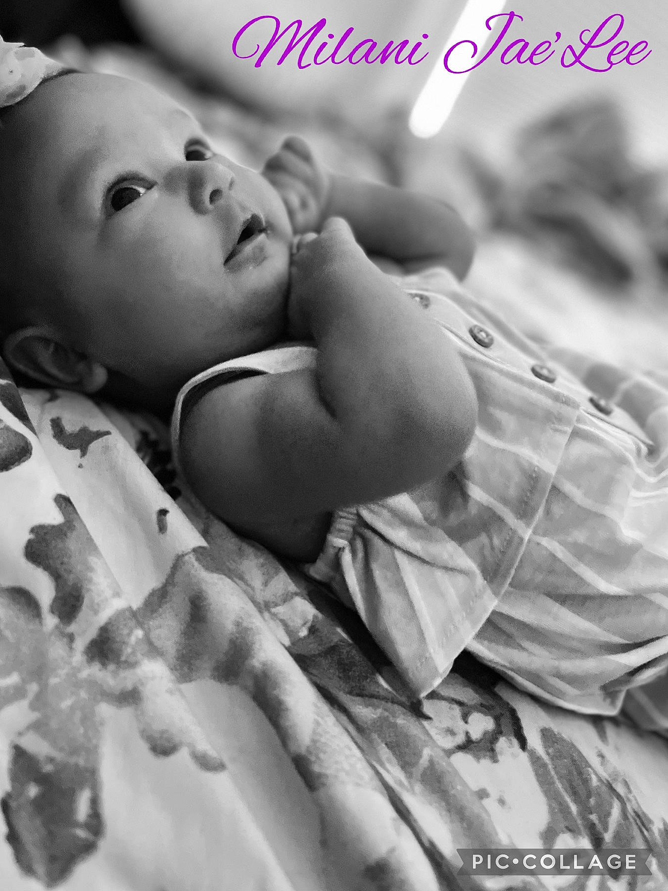 Milani joined the competition — help win amazing prizes! baby, black, black_and_white, close_up, comfort, flash_photography, gesture, happy, human, linens, monochrome, monochrome_photography, mouth, pattern, person, photograph, smile, snapshot, style, textile