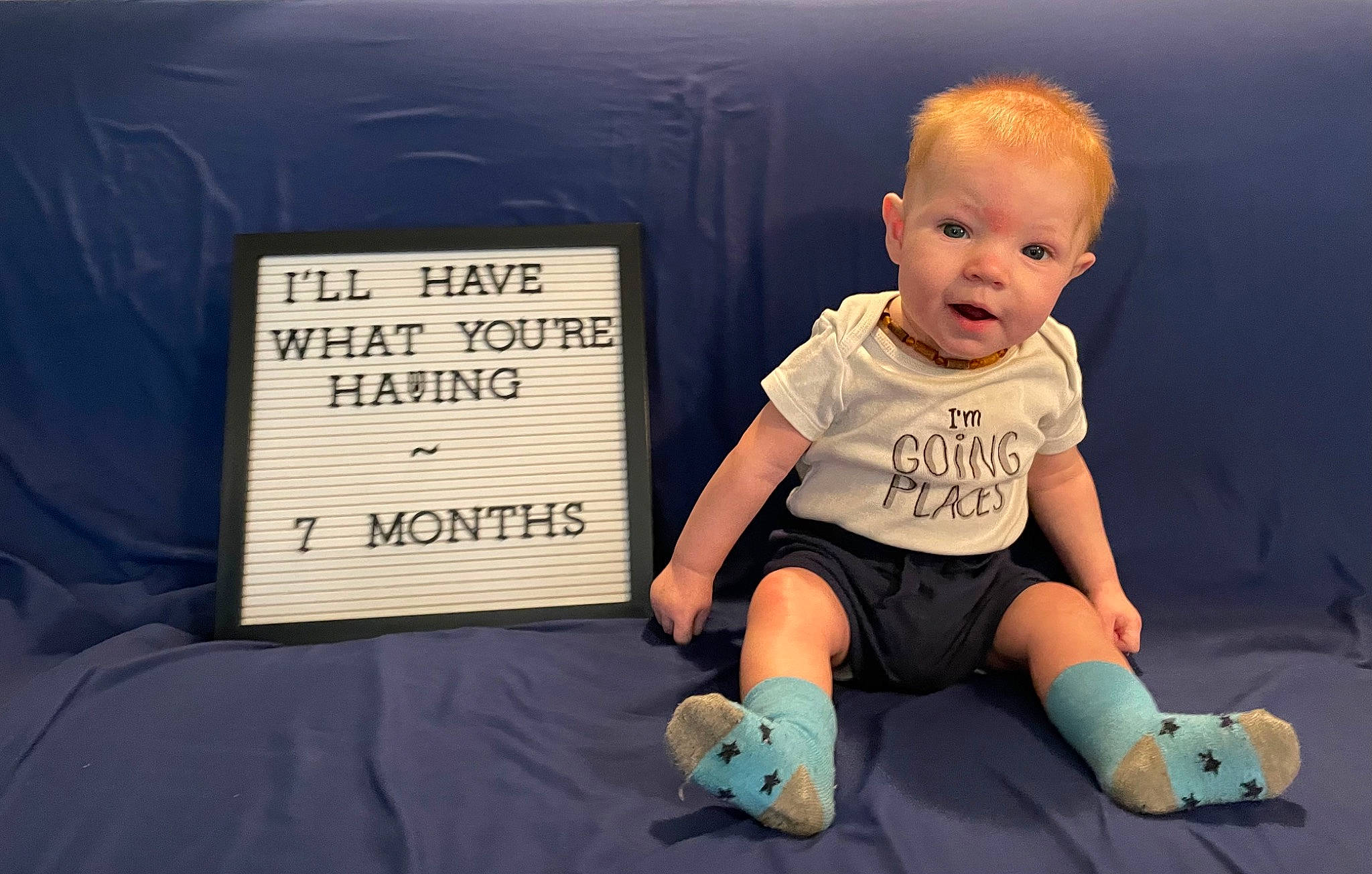 William joined the competition — help win amazing prizes! baby, baby_toddler_clothing, child, flash_photography, flooring, font, fun, happy, human_leg, knee, person, room, sitting, sleeve, sock, t_shirt, toddler, wrist