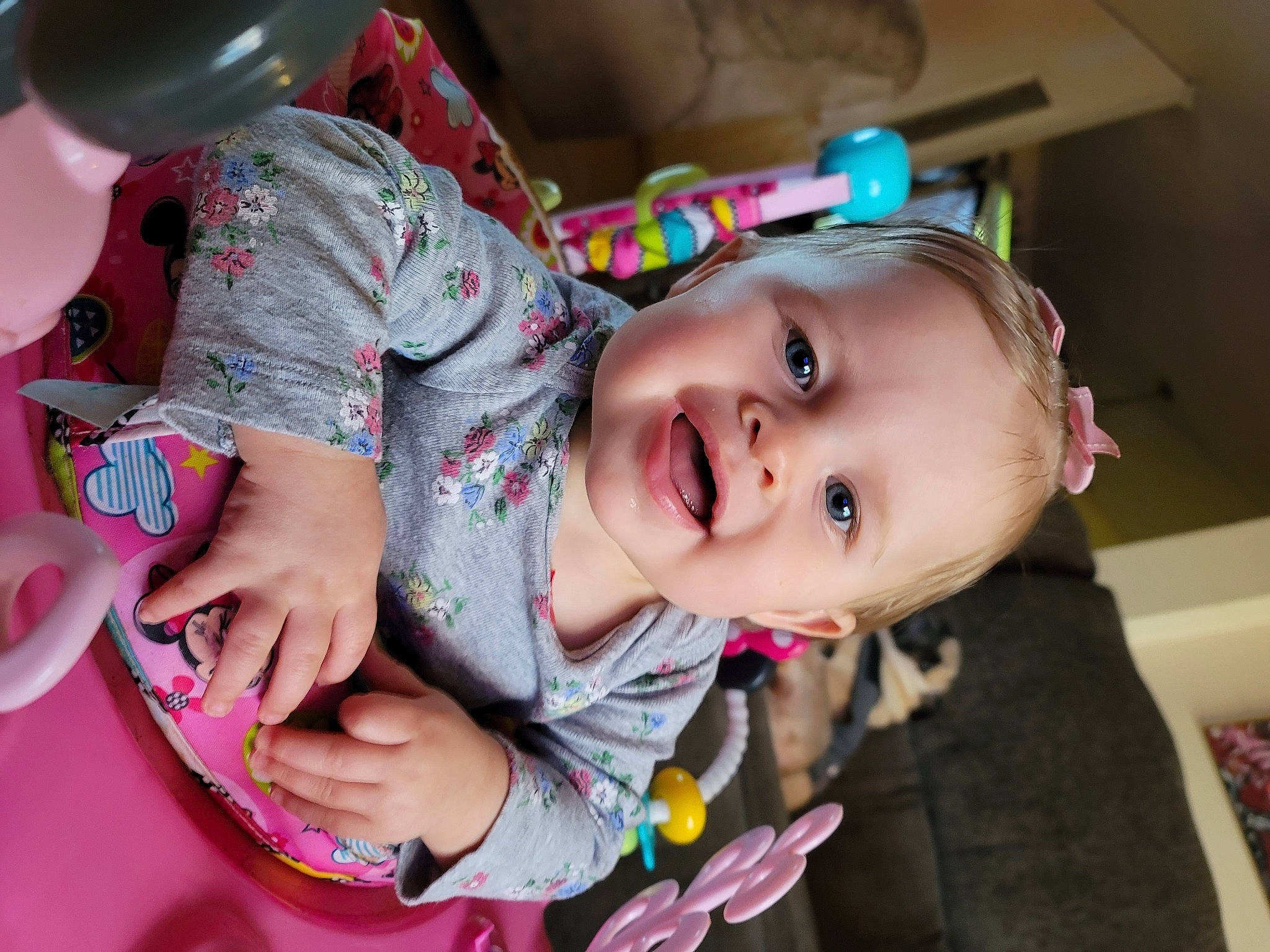 Jacqueline is registered to the contest to win money with this photo: baby, baby_products, baby_toddler_clothing, balloon, cheek, child, event, face, fun, happy, head, iris, lip, mouth, nose, person, pink, play, skin, smile