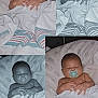 Lamont is registered to the contest to win money with this photo: baby, sleeping, pacifier, blanket, striped_blanket, infant, collage, peaceful, child, resting, toddler, bed, hands, cute, soft, skin, face, indoors, comfort, quiet