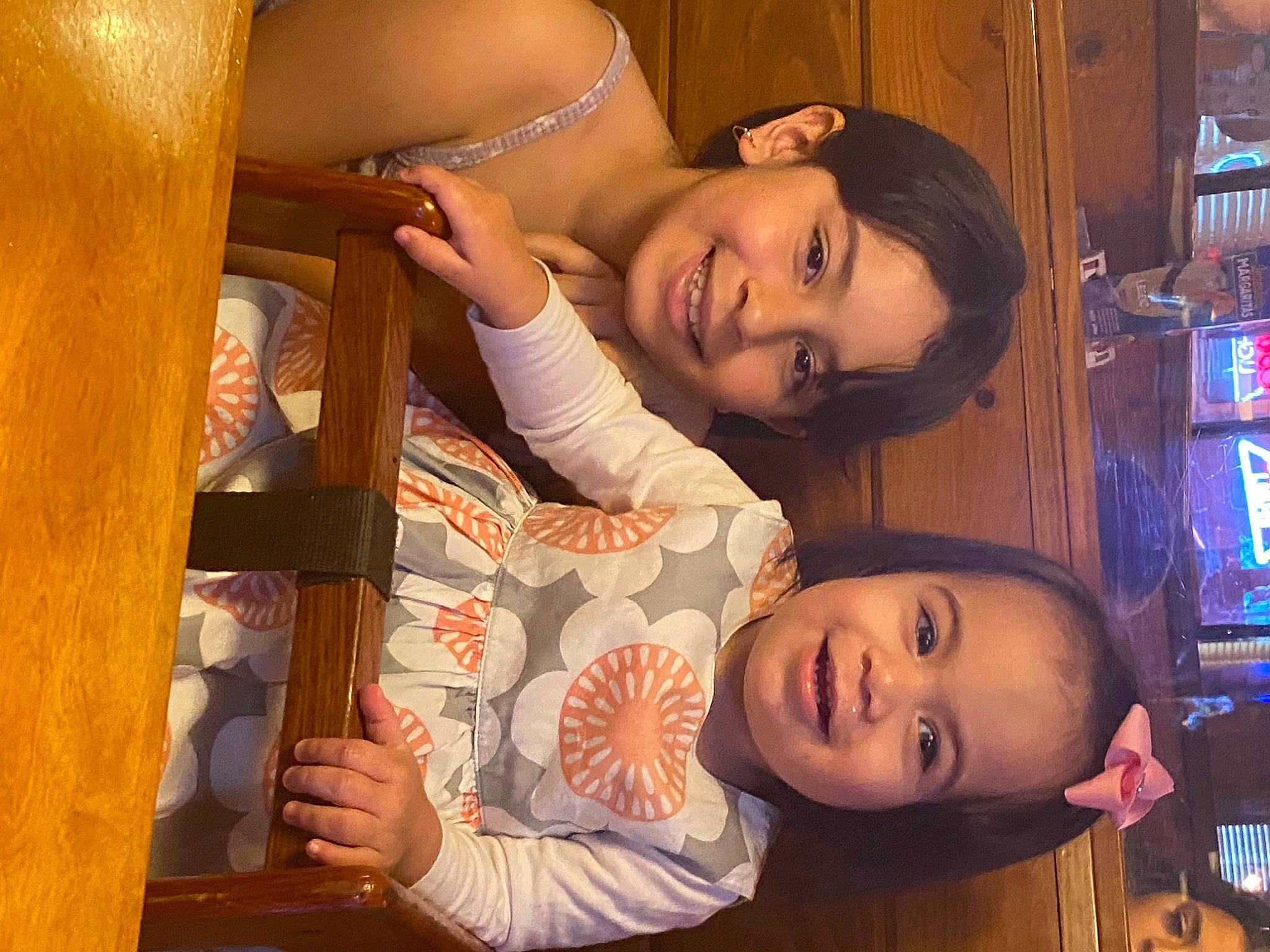 Alyson joined the competition — help win amazing prizes! beauty, black_hair, cheek, child, facial_expression, fun, gesture, happy, human, joy, mouth, nose, orange, people, person, product, room, skin, smile, snapshot