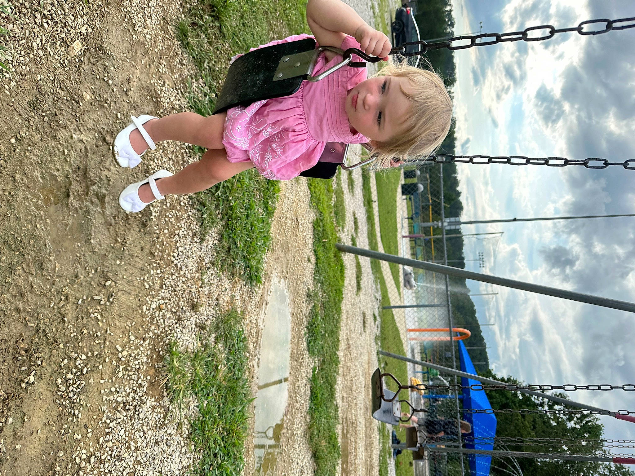 Roselynn joined the competition — help win amazing prizes! baby, baby_toddler_clothing, child, cloud, fence, fun, grass, happy, landscape, leisure, outdoor_play_equipment, people_in_nature, person, plant, play, recreation, sky, soil, toddler, tree