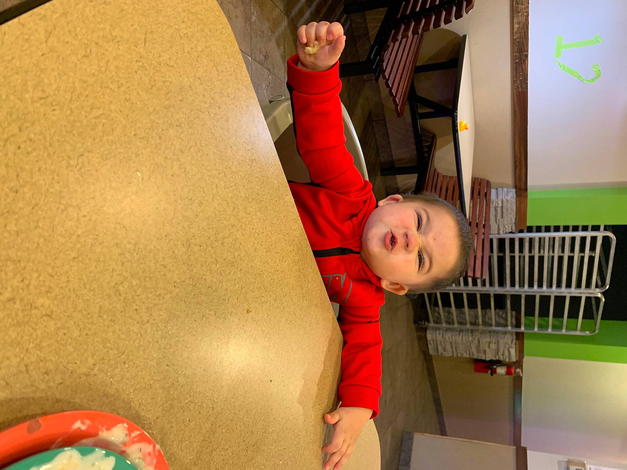 Damien joined the competition — help win amazing prizes! baby, baby_products, baby_toys, carmine, ceiling, chair, child, comfort, couch, flooring, fun, green, house, human_leg, leisure, person, play, room, thigh, toddler