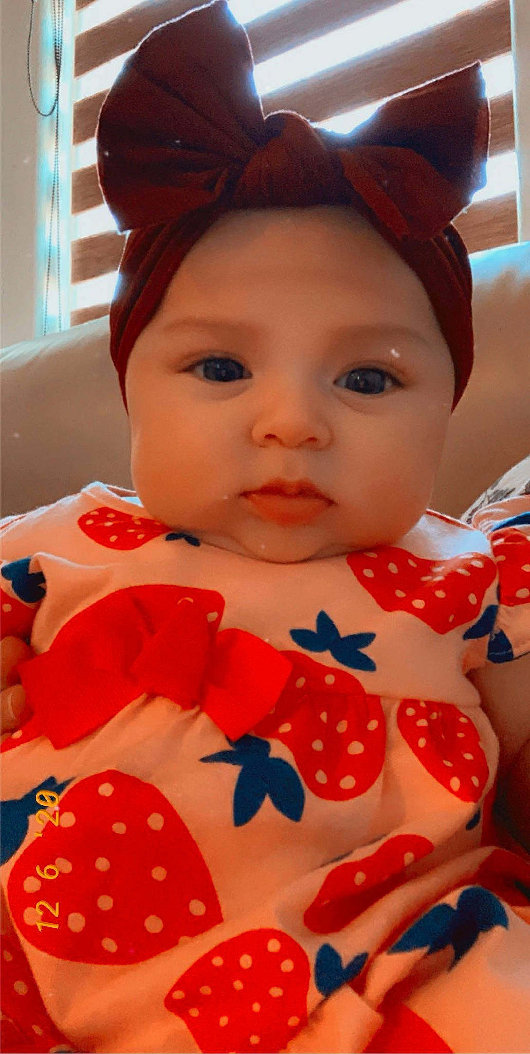 Araceli is registered to the contest to win money with this photo: baby, baby_toddler_clothing, beauty, cheek, child, ear, eye, face, head, headwear, lip, pattern, person, play, red, skin, smile, toddler