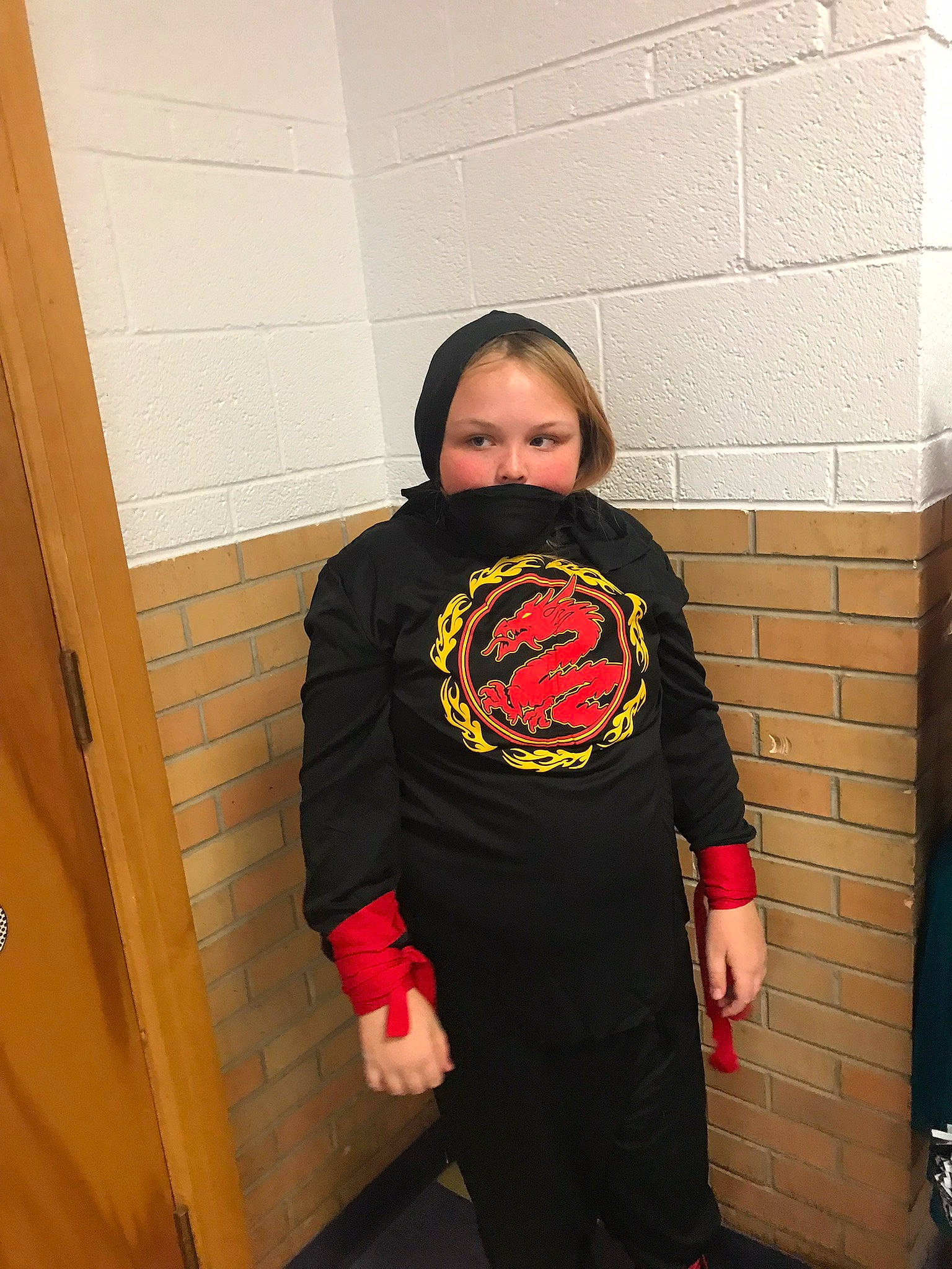 Lizzy joined the competition — help win amazing prizes! costume, eyewear, flooring, fun, magenta, pattern, person, personal_protective_equipment, room, shoulder, sleeve, sportswear, sweatpant, t_shirt, top, uniform, waist