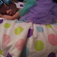 Linda joined the competition — help win amazing prizes! baby, baby_products, child, linens, pattern, pink, polka_dot, product, purple, textile, toddler