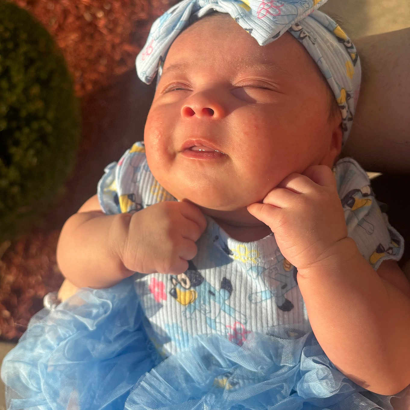 Sophia joined the competition — help win amazing prizes! accessories, baby, blanket, bodypart, bonnet, cap, clothing, dress, face, finger, glove, hand, hat, head, newborn, person, photography, portrait, quilt, sleeping