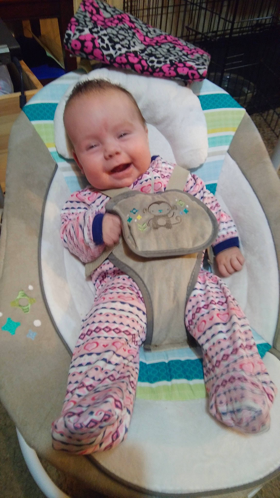 Katalina is registered to the contest to win money with this photo: baby_products, child, day, infant, person, pink, play, product, sitting, textile, toddler