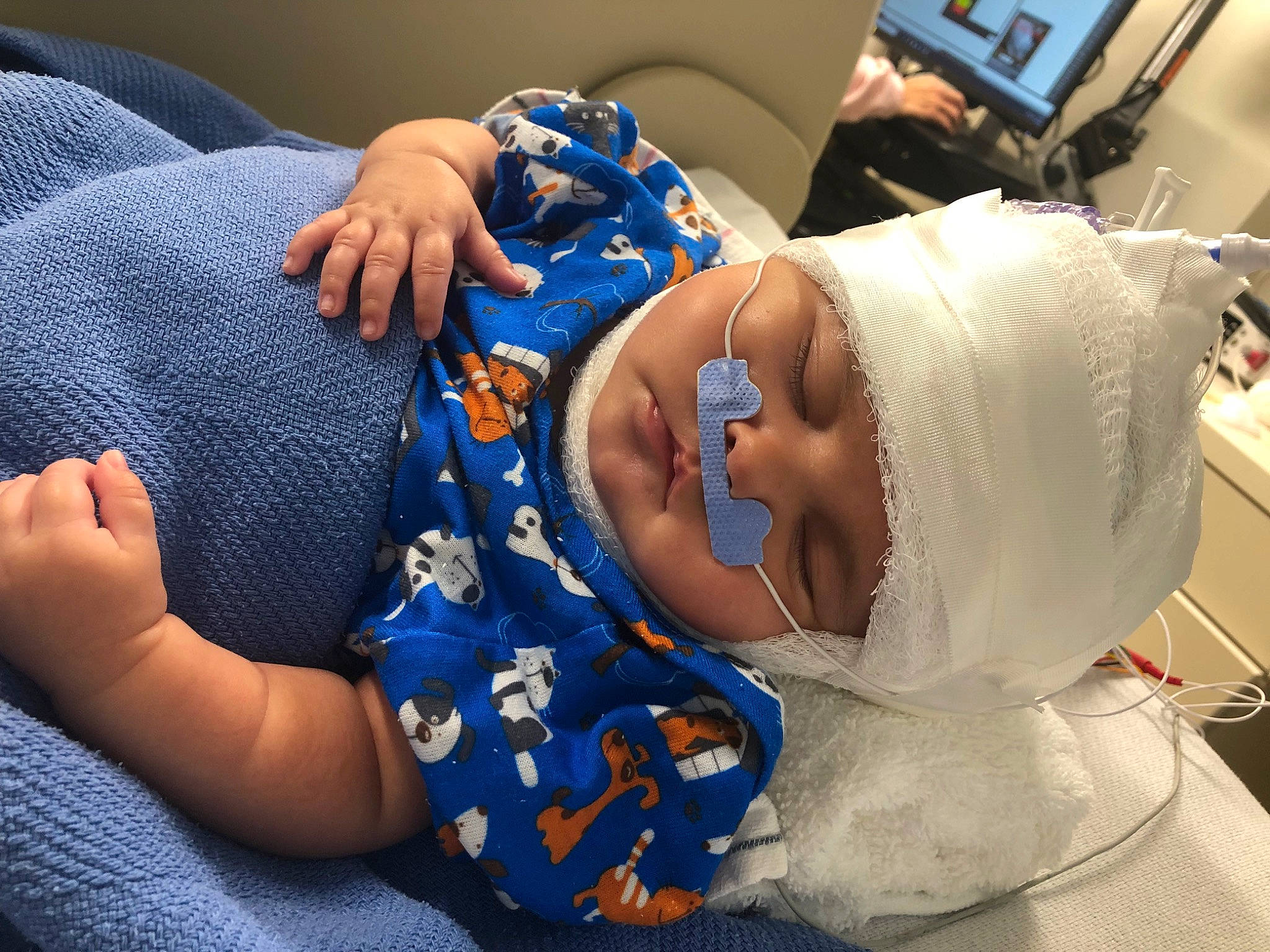 Blakelee joined the competition — help win amazing prizes! abdomen, baby, baby_toddler_clothing, child, comfort, elbow, electric_blue, hand, hat, health_care, hospital_bed, medical, medical_equipment, medical_procedure, mouth, nail, patient, person, service, skin