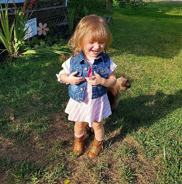 Luxleigh joined the competition — help win amazing prizes! baby_toddler_clothing, child, dress, fun, garden, grass, grass_family, grassland, happy, joy, landscape, lawn, pattern, people_in_nature, person, plant, sitting, sleeve, smile, t_shirt