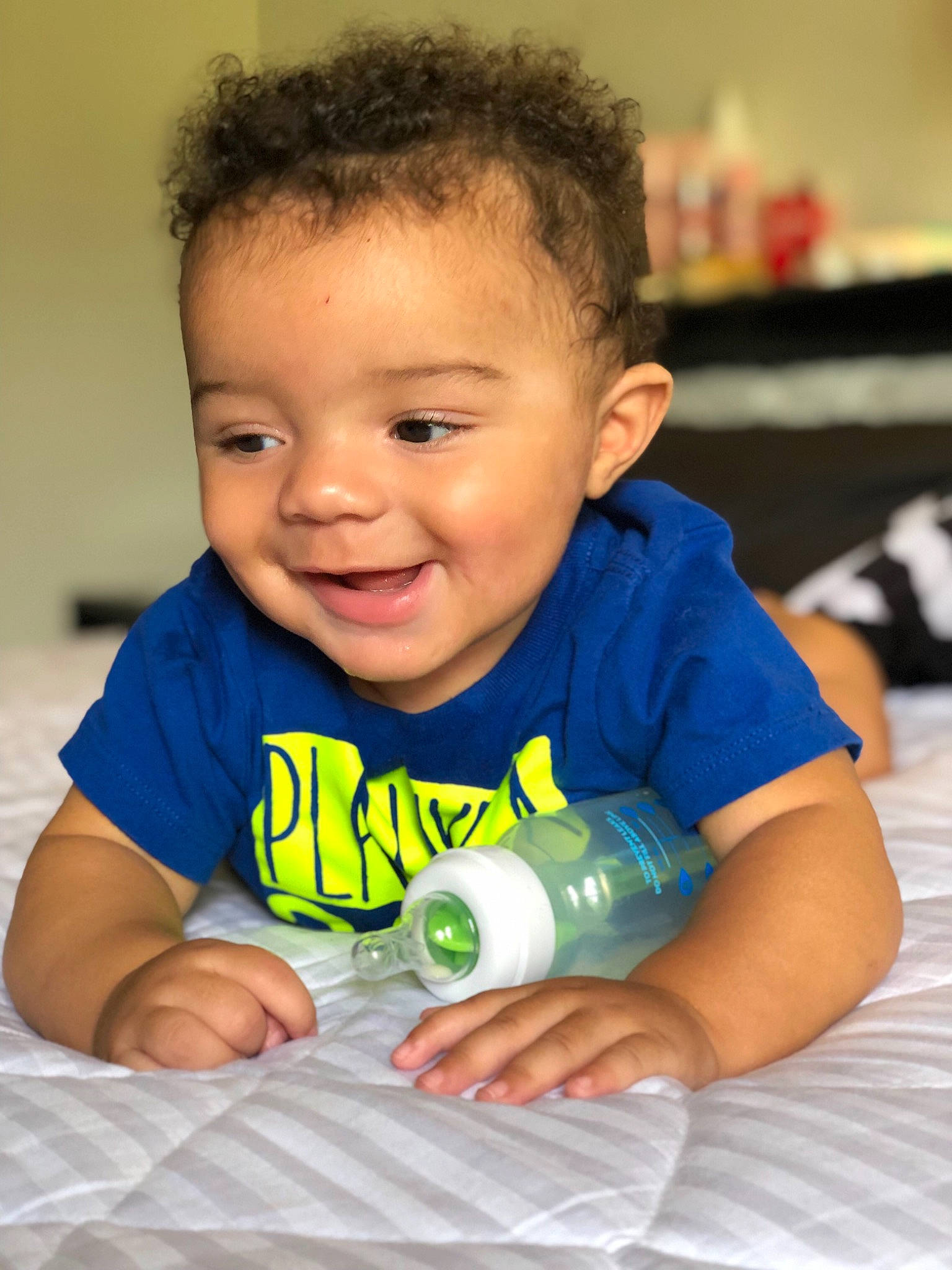 Izayah joined the competition — help win amazing prizes! baby, child, joy, nose, person, play, smile, toddler, tummy_time