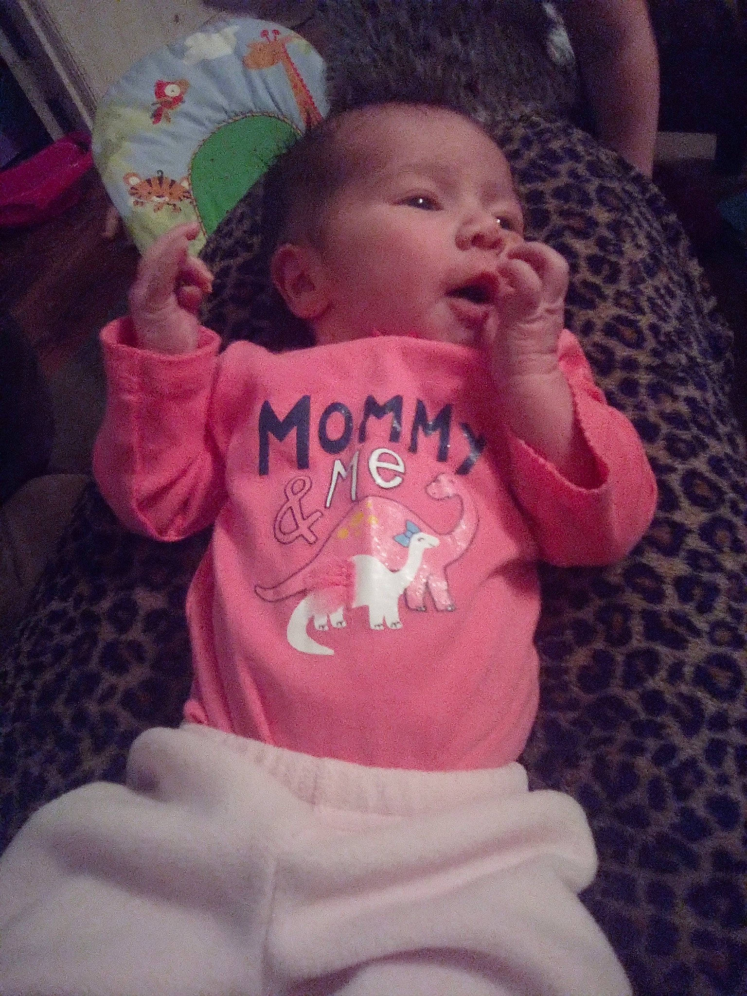 Alexandria joined the competition — help win amazing prizes! baby, cheek, child, eye, finger, mouth, person, pink, sitting, skin, thumb, toddler