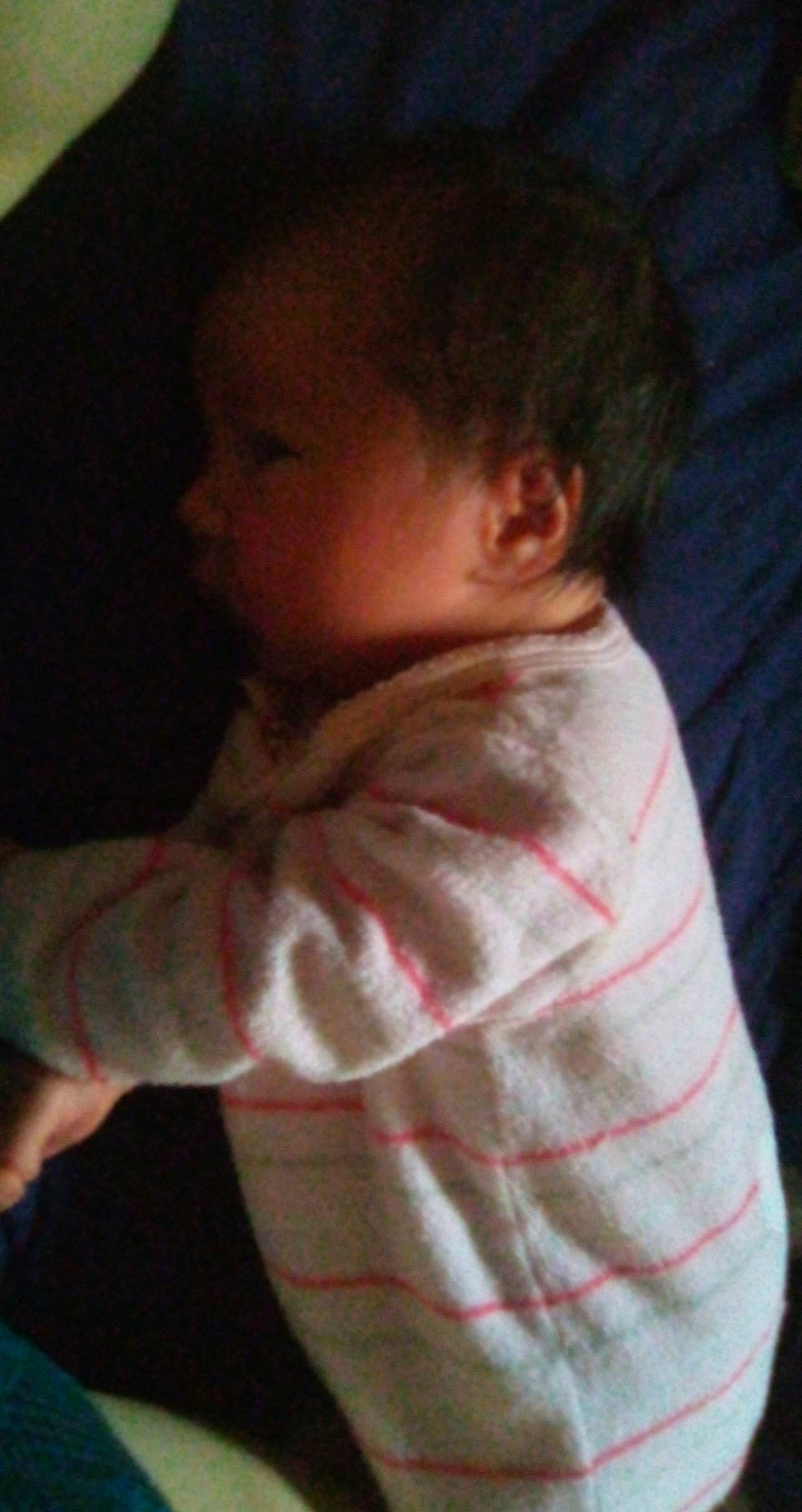 Alexandria is registered to the contest to win money with this photo: arm, baby, cheek, child, neck, nose, person, skin, sleep, toddler