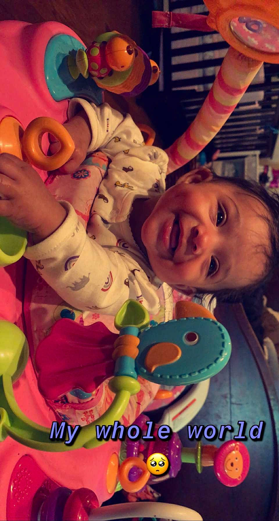 Kensleigh joined the competition — help win amazing prizes! baby, baby_products, baby_toys, cheek, child, event, fun, gesture, happy, laugh, mouth, person, photo_caption, play, selfie, smile, snapshot, sweetness, t_shirt, thumb