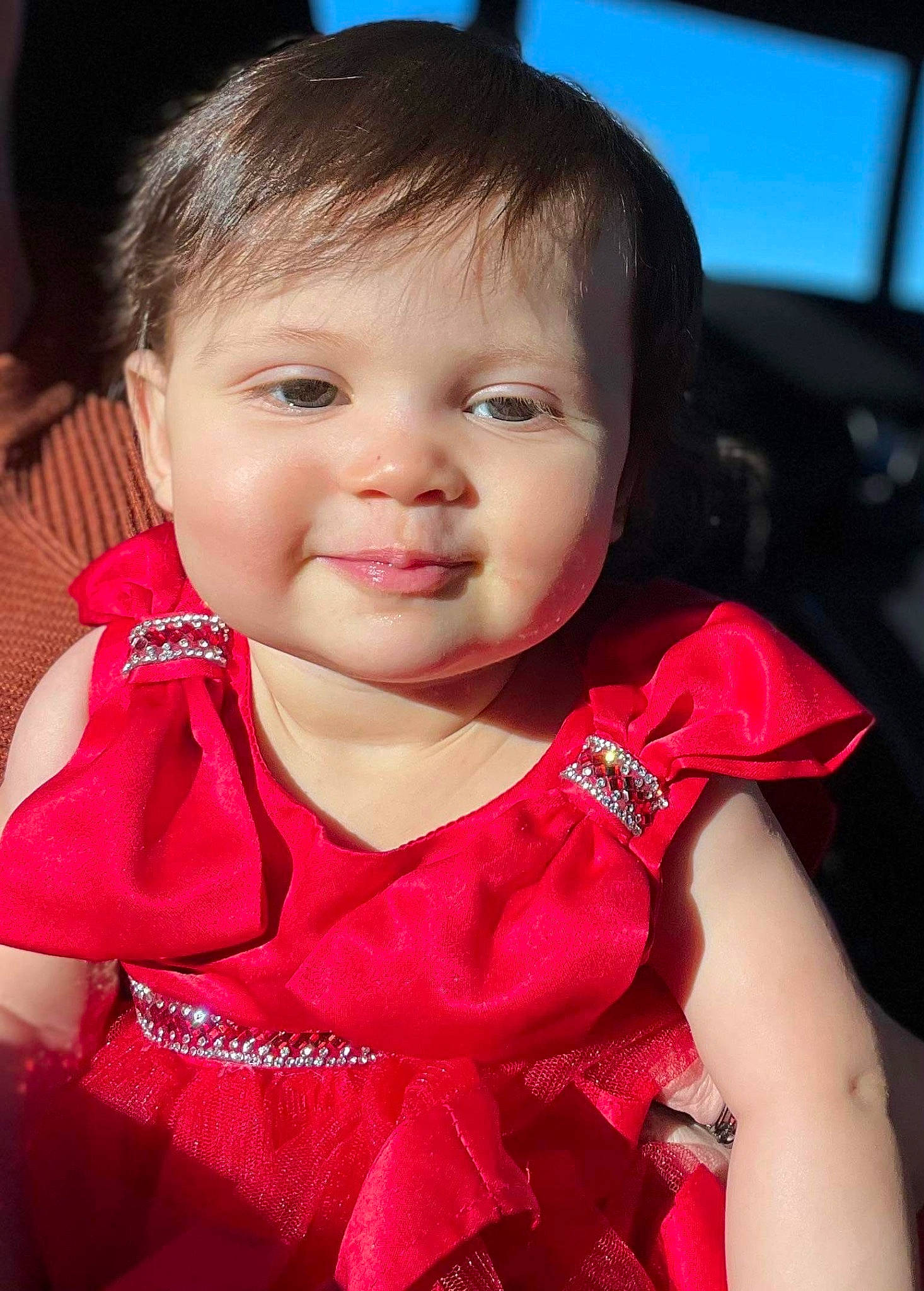 Freya joined the competition — help win amazing prizes! baby, baby_toddler_clothing, cheek, chin, collar, eyebrow, eyelash, facial_expression, finger, happy, human, iris, joy, lip, mouth, neck, nose, person, pink, product